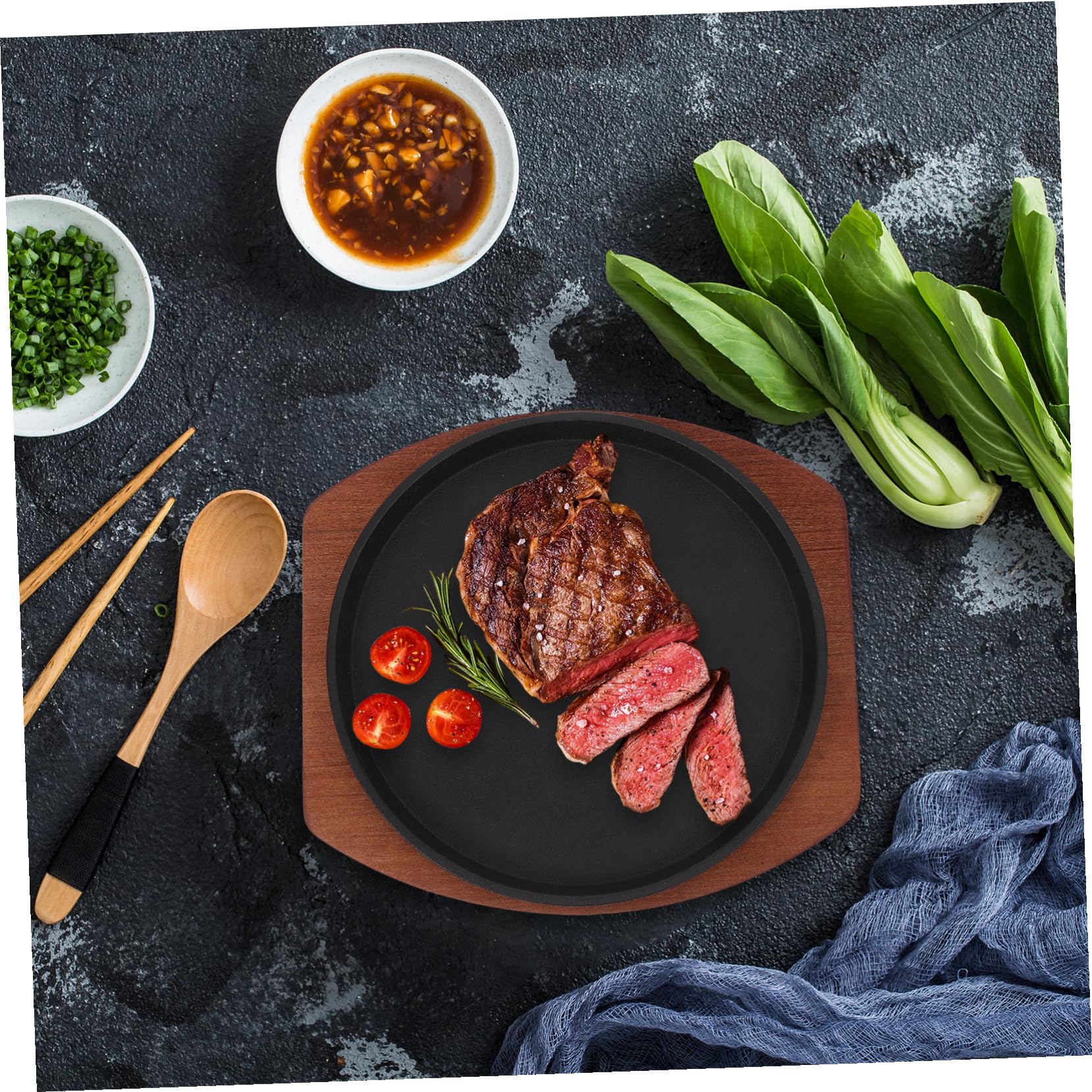 VICASKY Piastra Grill in Ferro Tonda Antiaderente per Induzione