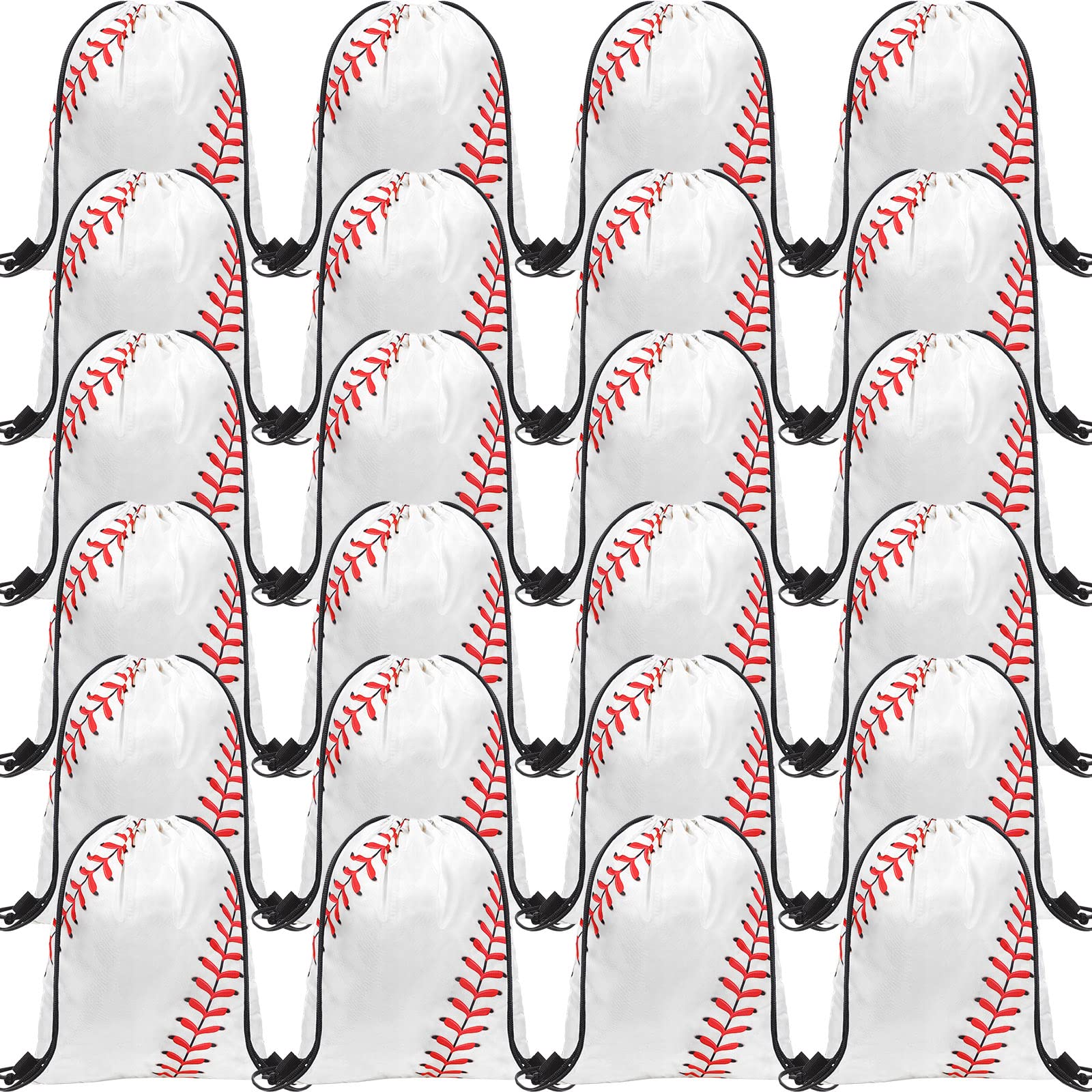Eccliy 24 Pcs Baseball Drawstring Bag Sports Gym Drawstring Baseball Goodie Favor Gift Sack Bags for Adults