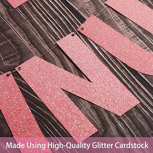 Miniatura 4 de TaoBary Kit de 112 pancartas personalizables con purpurina, incluye 107 letras y números, 3 cuerdas para fiesta de cumpleaños de Halloween (oro rosa)