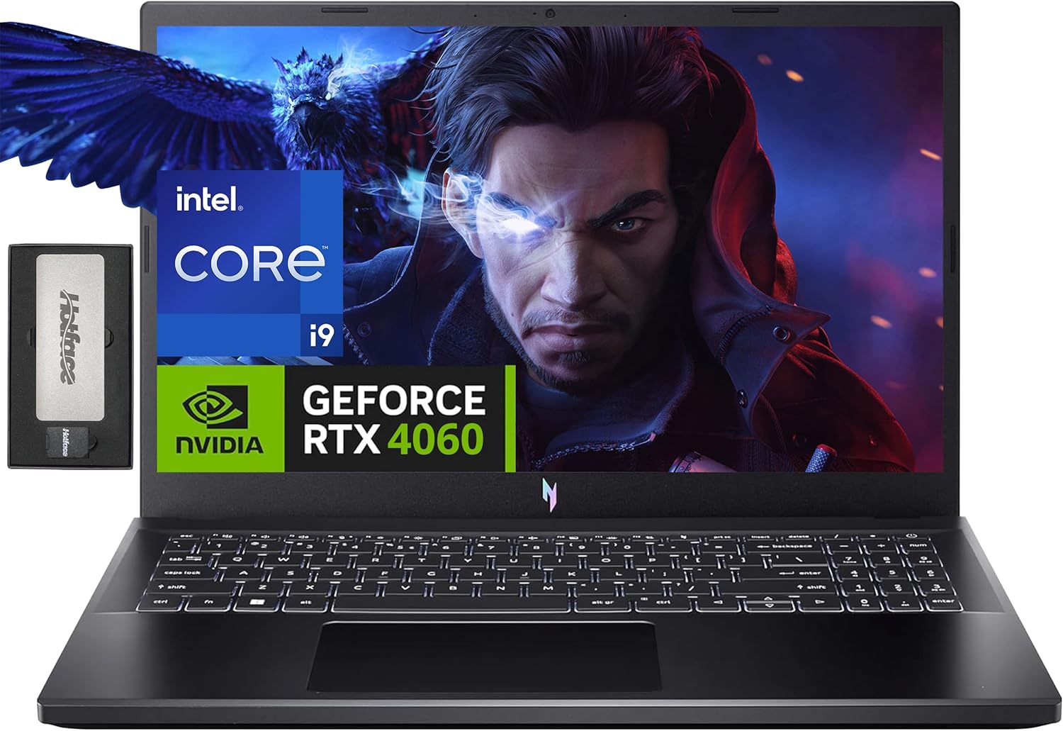 acer Nitro V 15 15.6″ FHD IPS 144Hz Gaming Laptop, Intel i9-13900H, 16GB DDR5, 512GB SSD, NVIDIA GeForce RTX 4060, Backlit Keyboard, Wi-Fi 6, Webcam, Win 11, Black, 256GB Docking Station Set