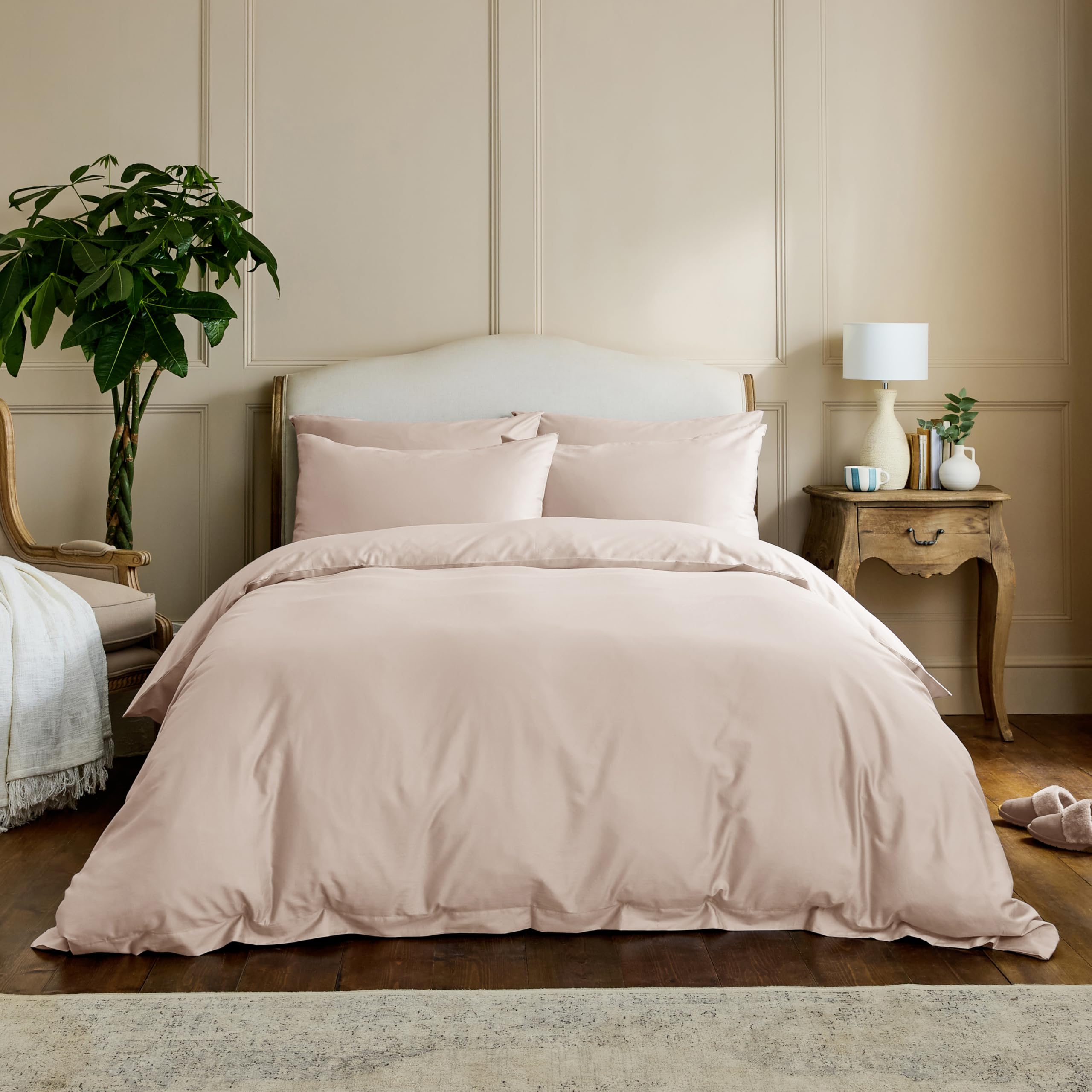 Dip & Doze Luxury 100% Organic Cotton Original Duvet Cover | Plastic Free Sustainable Eco Friendly Bedding | Luxurious Hotel Quality | Cool And Crisp Percale Finish | Dusky Pink - Double