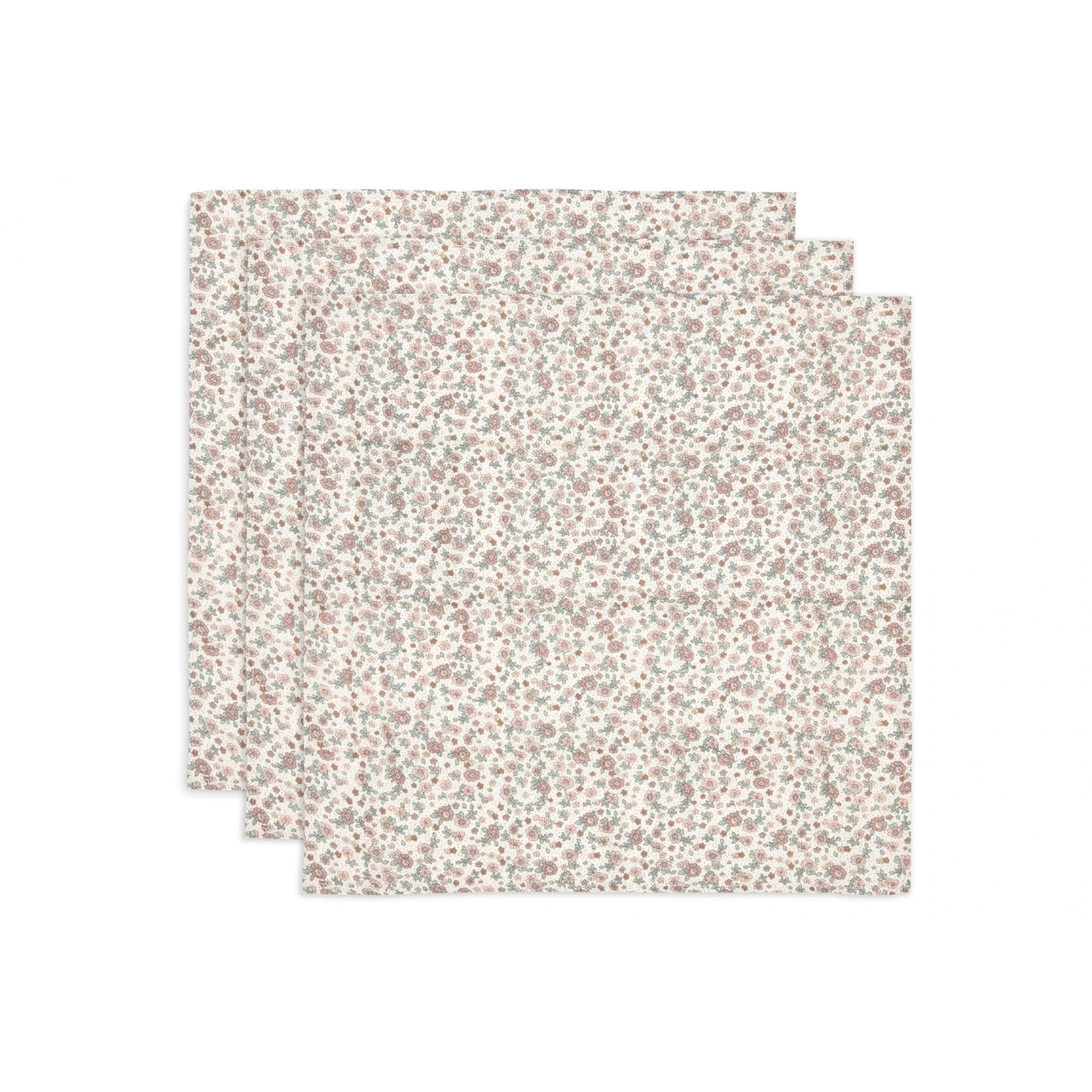 Lot de 3 Langes Gaze de Coton 70 x 70 cm Retro Flowers - Jollein