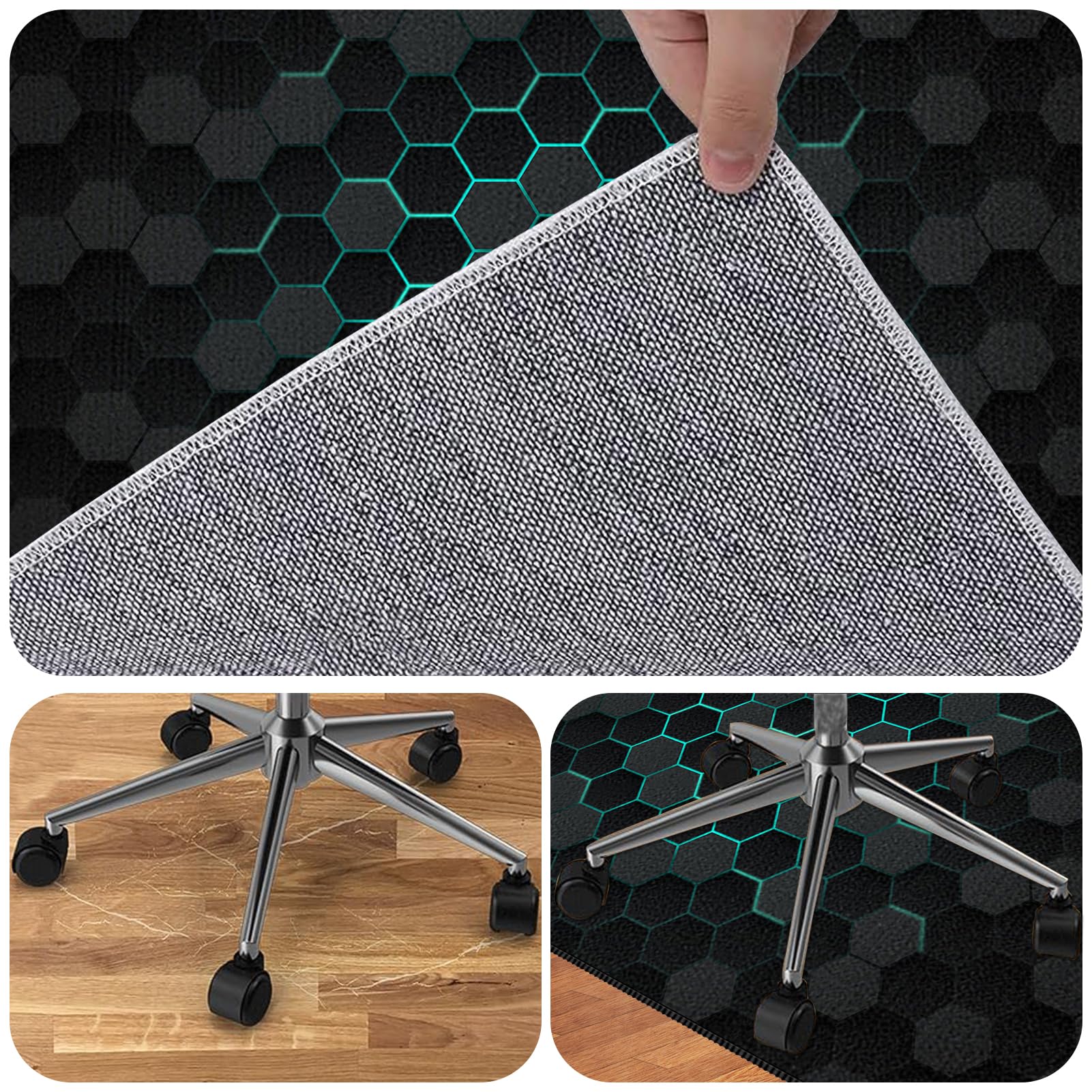 180 x 230 cm Tapis Gaming Sol, Tapis de Protection de Sol pour Sols Durs, Tapis de Chaise de Bureau pour Moquette, Tapis Chaise Gaming Antidérapant, Tapis de Protection de Sol Dur