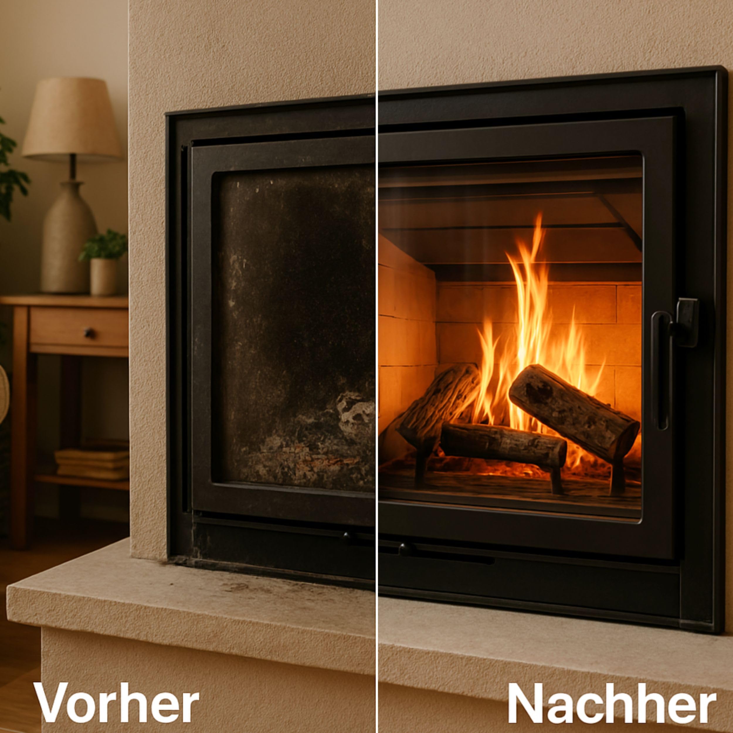 Kamin & Ofenglas Reiniger AktivGel | 25 Liter | Kaminscheibenreiniger für hartnäckigen Verschmutzungen | Kaminreiniger - Ofenreiniger | Kamin und Ofenglasscheiben | Ruß Reiniger