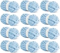 Vista 48 de Hombys Hilo de felpilla gruesa verde salvia para tejer a ganchillo y tejer, hilo grueso y esponjoso súper voluminoso para tejer a mano manta, hilo