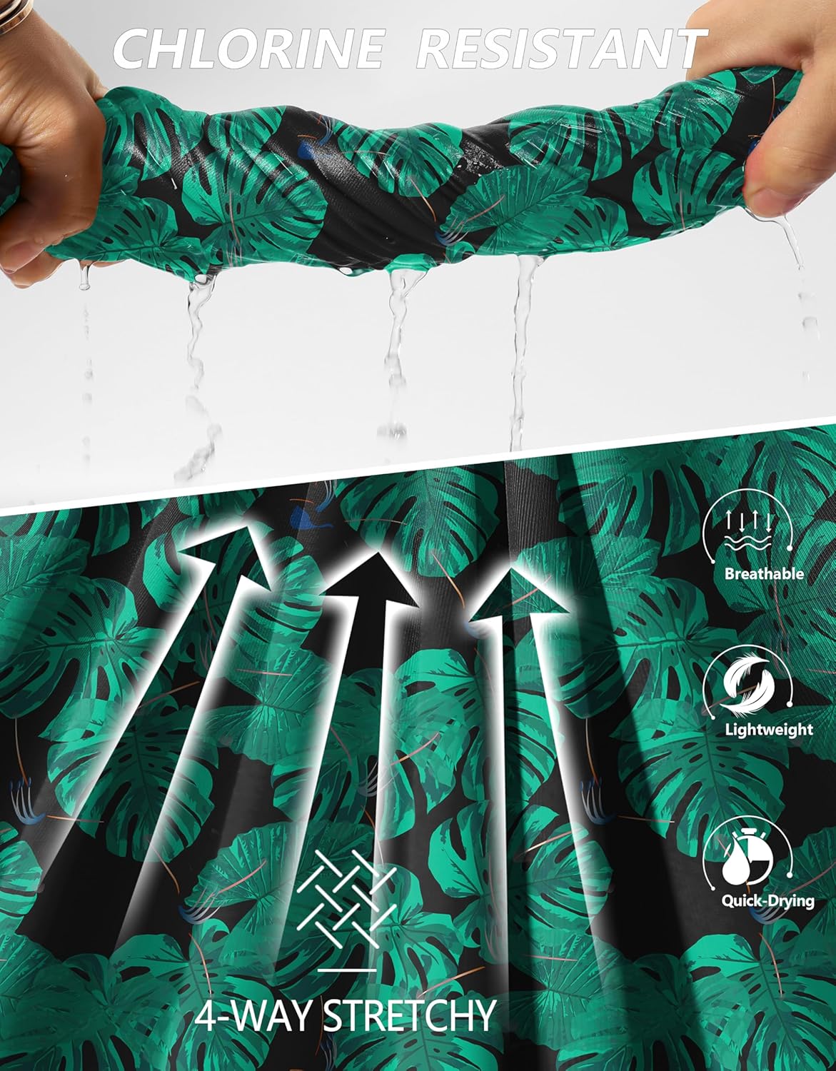 Viodia Women's 9" Long Swim Board Shorts with Pockets High Waisted Beach Swimsuits Knee Length Short for Women with Liner - Image 5