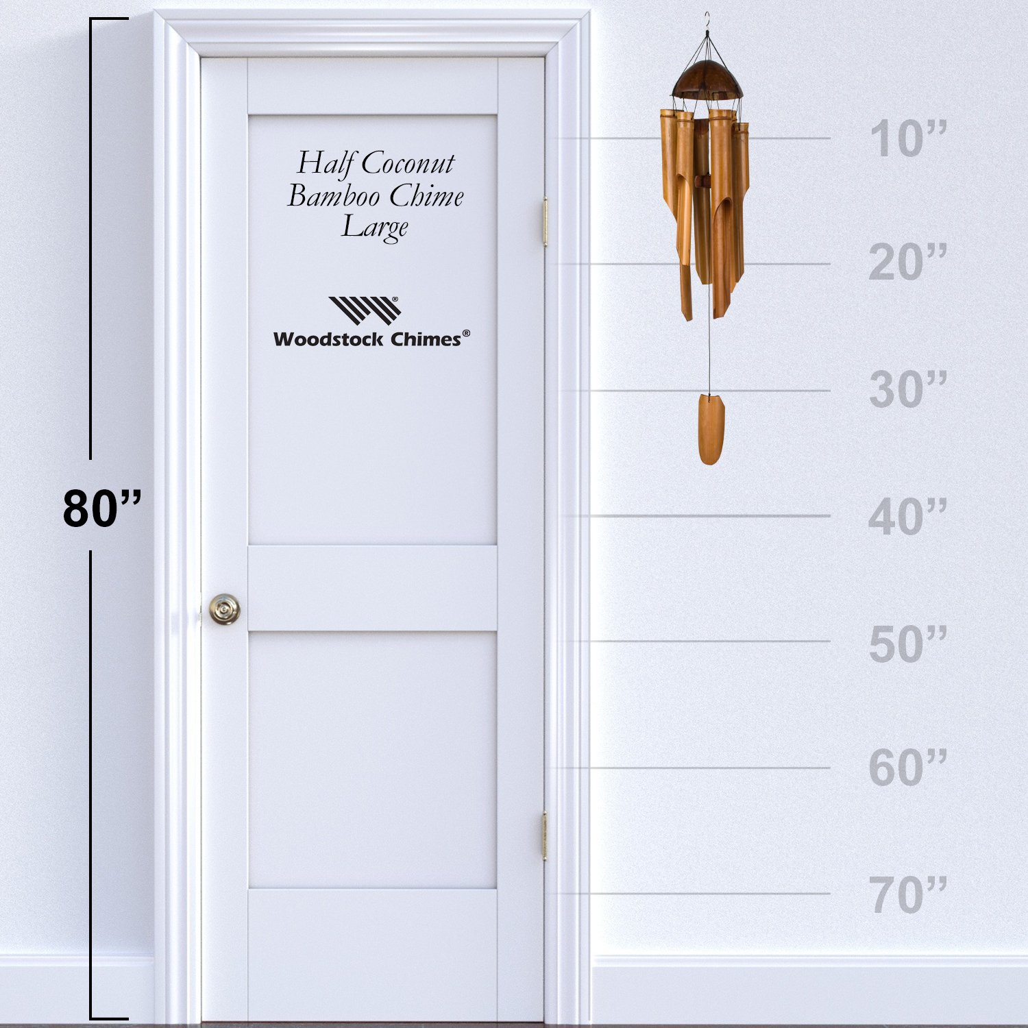 Woodstock Chimes Hälfte Coconut Bambus Windspiel