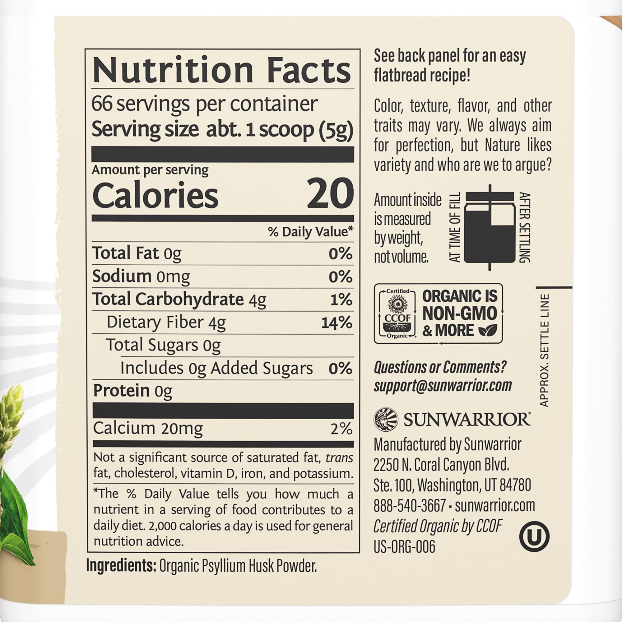 Organic Psyllium Husk Powder Fiber for Gut Health | Unflavored, 66 Servings — Amazon image 2