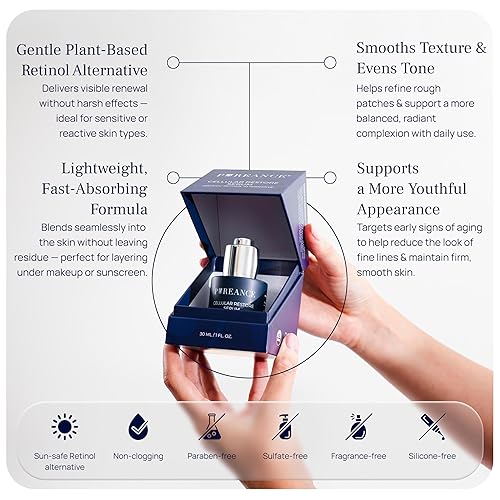 Miniatura 2 de PUREANCE Suero relleno de Bakuchiol orgánico – Bakuchiol para la piel del rostro y las arrugas – Suero de restauración celular – Con aceite de