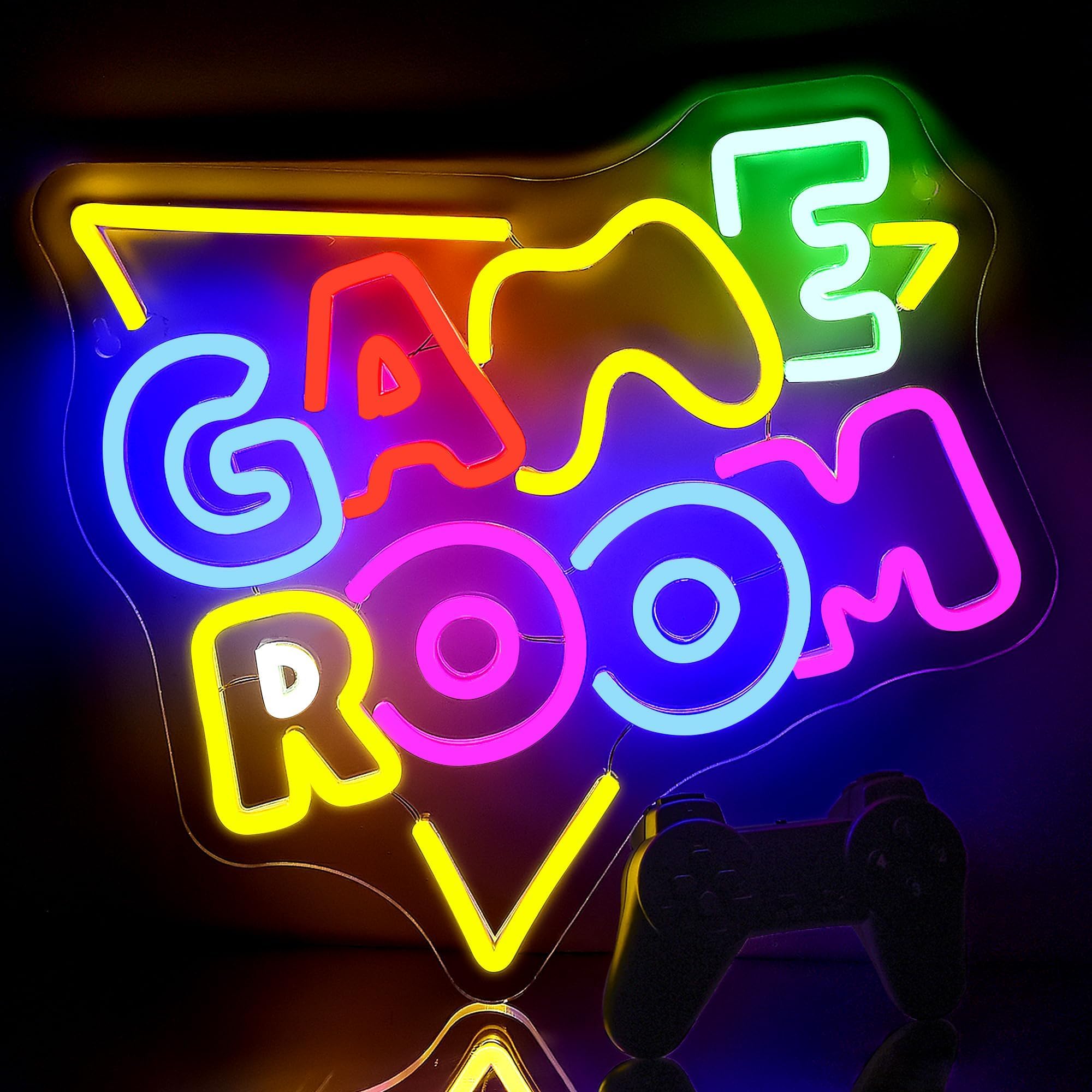 Game Room Neon Sign Gaming LED Neon Light Gamer Neon Signs for Wall Decor Neon Signs for Man Cave Gifts for Teen Boys Game Lover Kids Men Game Room Game Zone (XD020)…