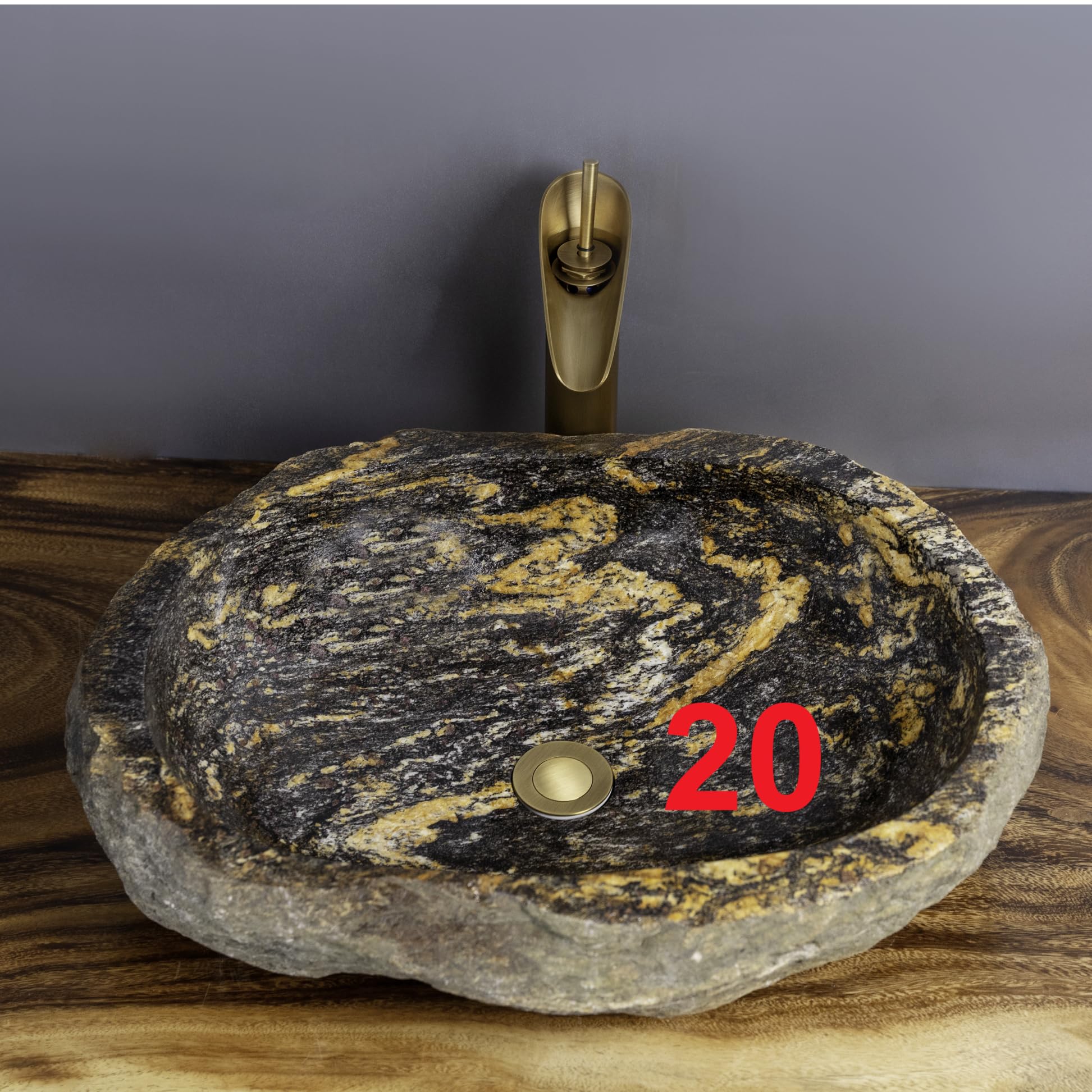 Fregadero de piedra de río irregular 100 % hecho a mano; fregadero de piedra real; fregadero de recipiente único; fregadero sobre encimera; fregadero de roca de río; fregaderos rústicos para