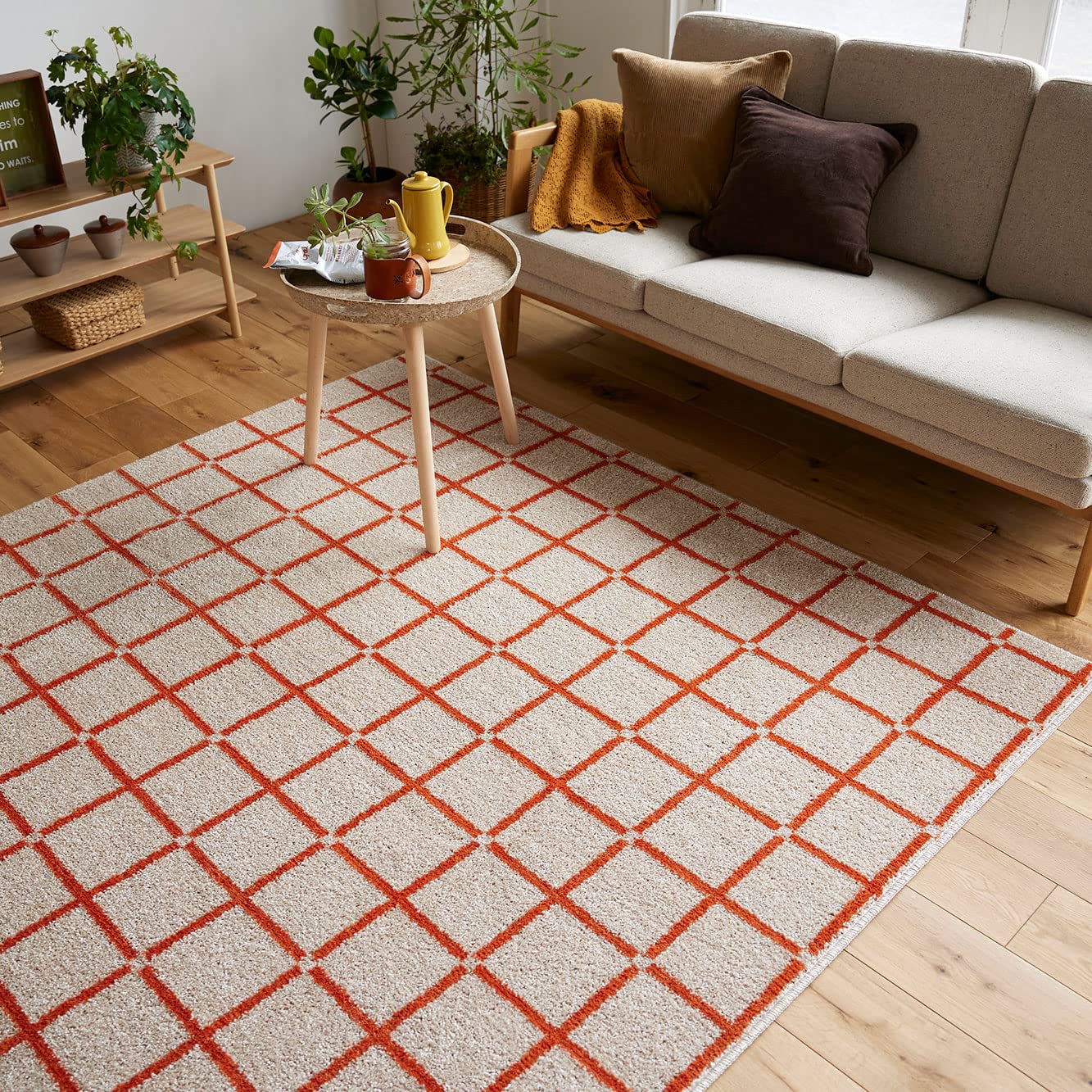 Amazon｜スミノエ(Suminoe) ラグ オレンジ 90×130cm 洗える 滑り止め 