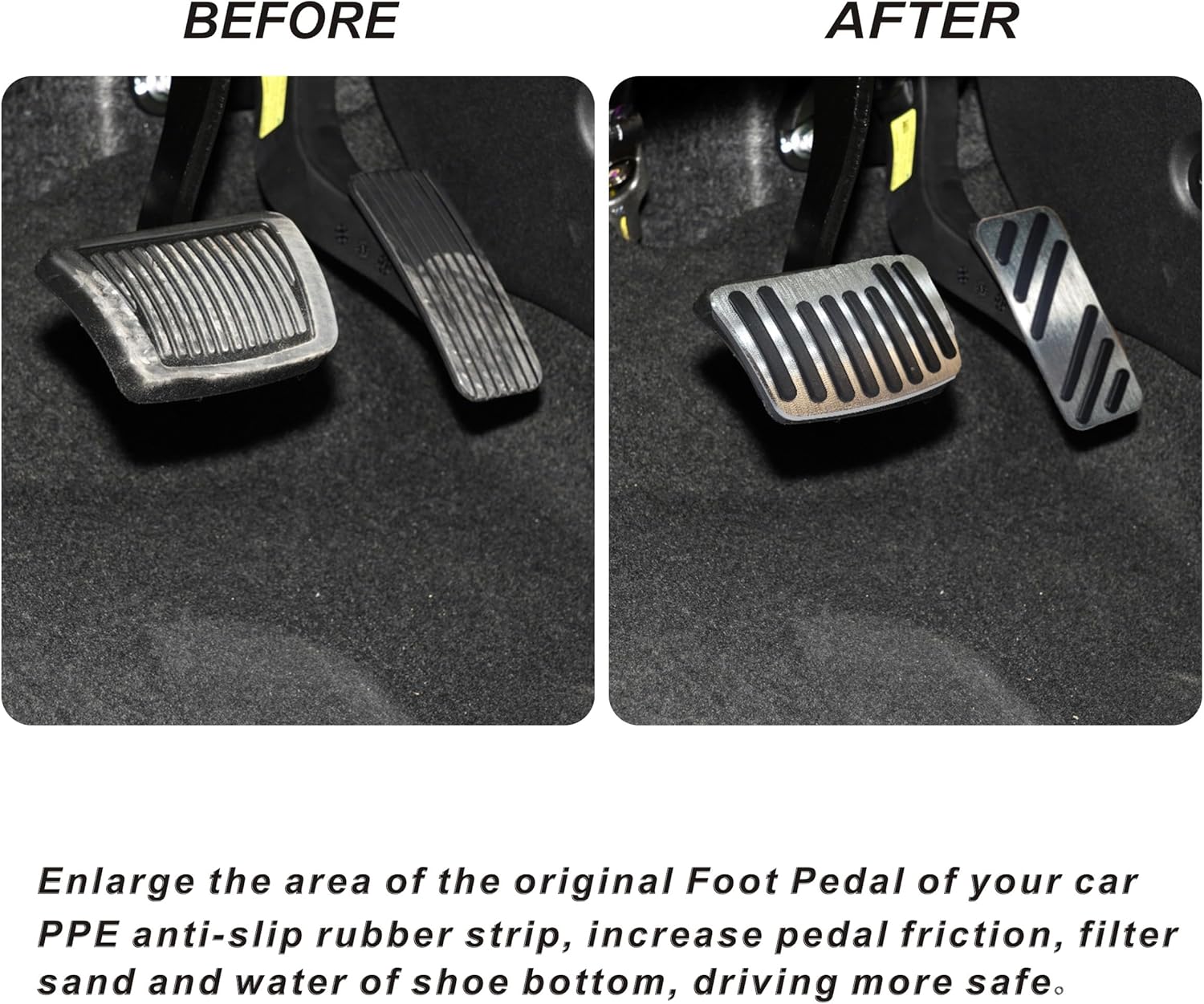 Foot Pedal Pads kit Compatible with Elantra 2017-up, Compatible with Kona/Forte 2019-up, Aluminum-Alloy Brake and Gas Accelerator Pedal Covers