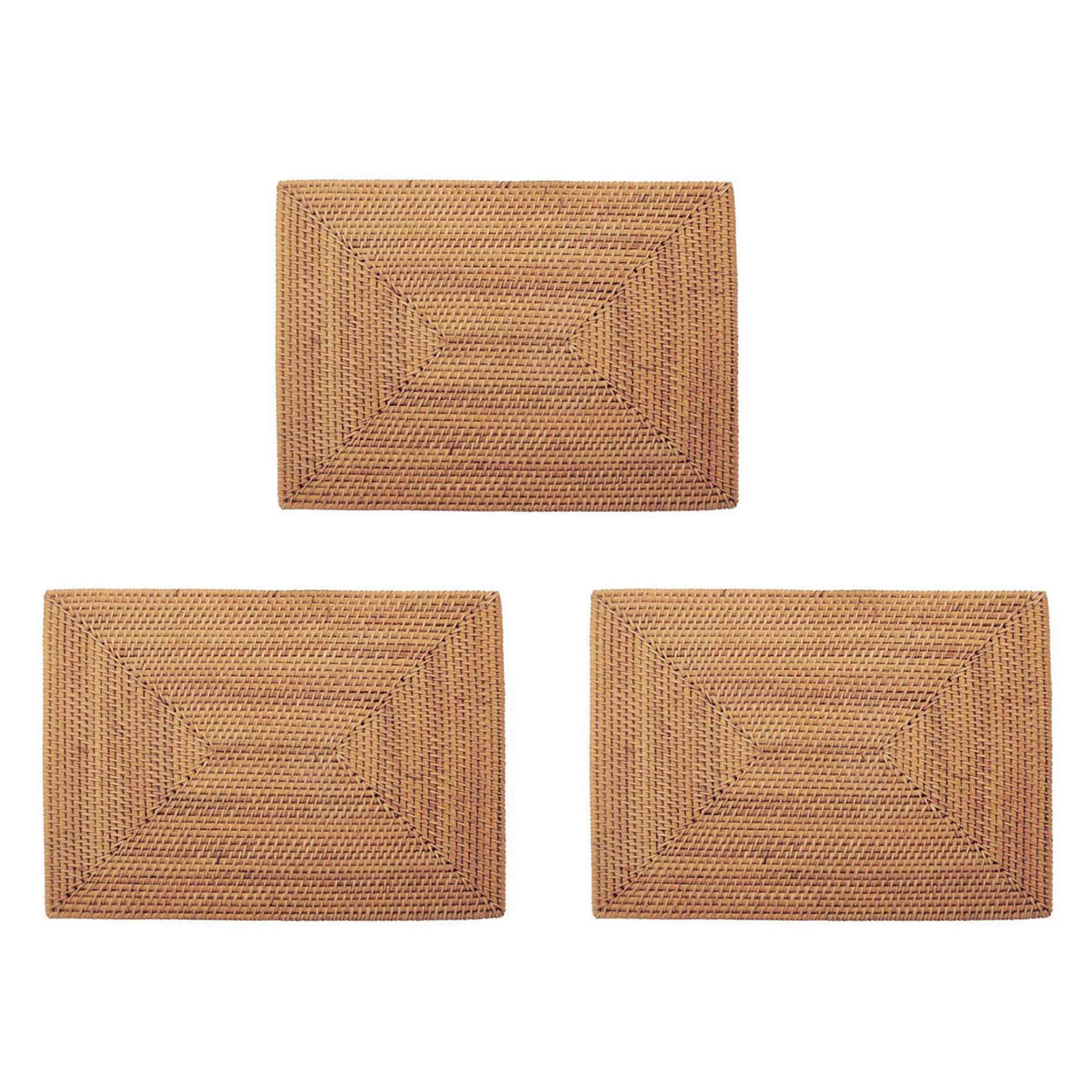 Hndhbfgrt 3X Table Mats Non Slip Rattan Placemats Dining Table Heat Woven Placemats Heat Mats for Dinner Table