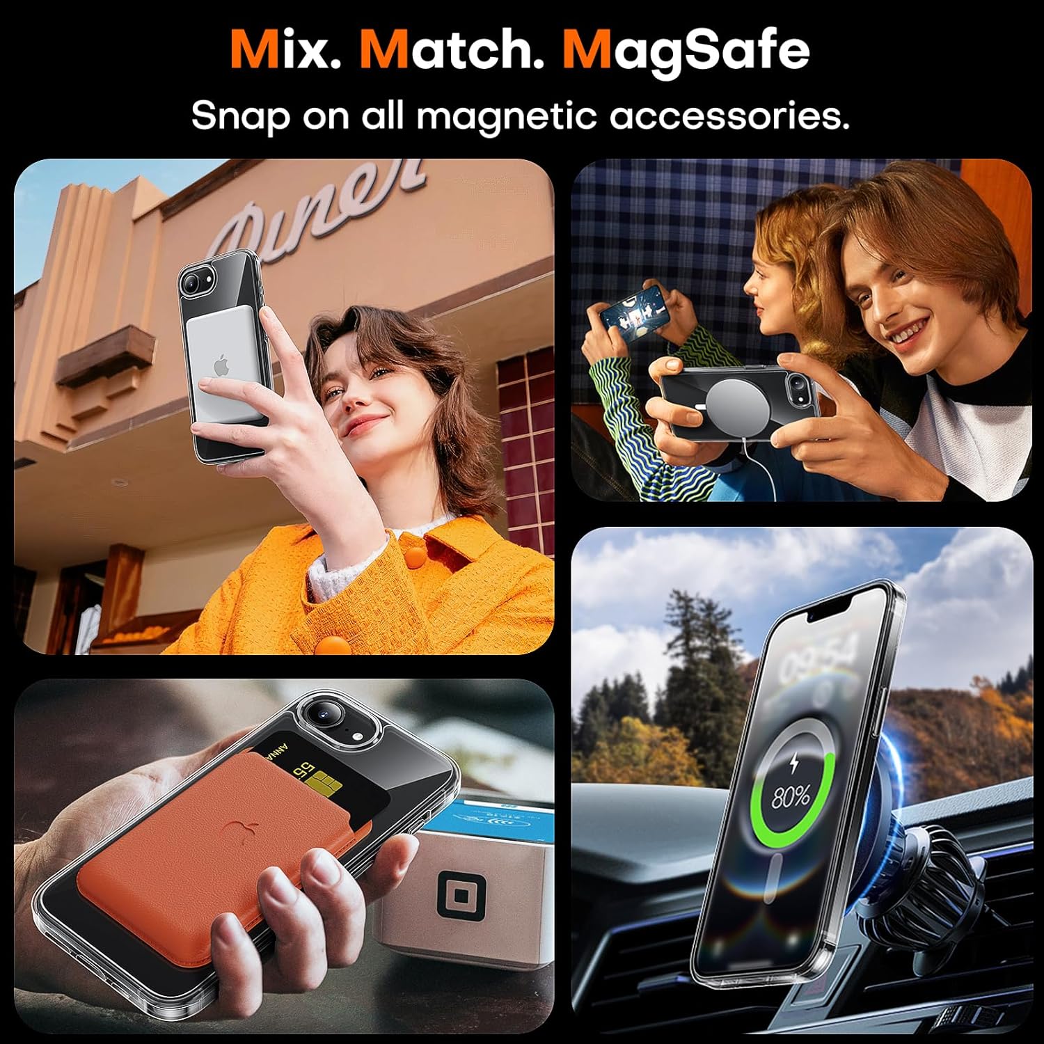 TAURI for iPhone 16e Case 6.1" with 1-Pack Screen Protector, Compatible with MagSafe, [Not-Yellowing] 16 FT Drop Protection, Military-Grade Shockproof Transparent Magnetic Phone Cover - Clear - Image 6