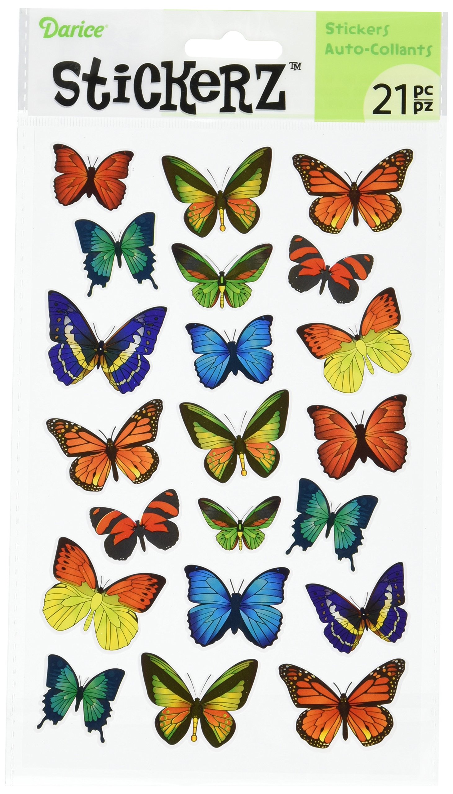 Darice, Stickerz, 21 Piece, Paper Butterfly Stickers