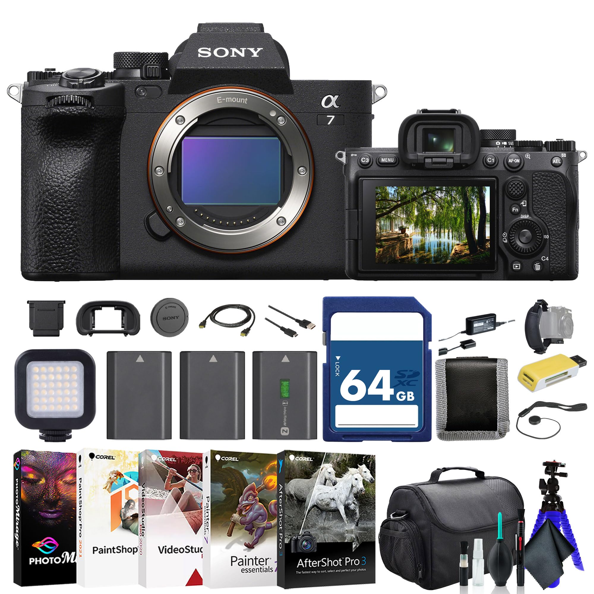Amazon.com : Sony a7 IV Mirrorless Camera ILCE-7M4/B, 64GB Memory 
