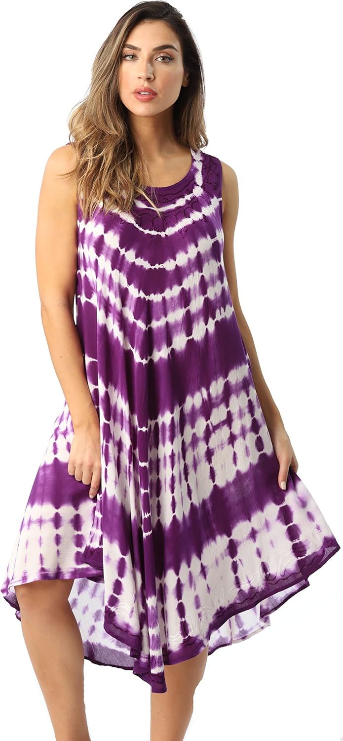 Riviera Sun Tie Dye Summer Dress - Beach Cover Up - Image 3