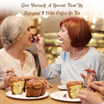 Traditional No Walnut Cinnamon Coffee Cake - Topped with Cinnamon & Sugar - Cinnamon Streusel Nut-Free Coffee Cakes - 1.75 Pounds