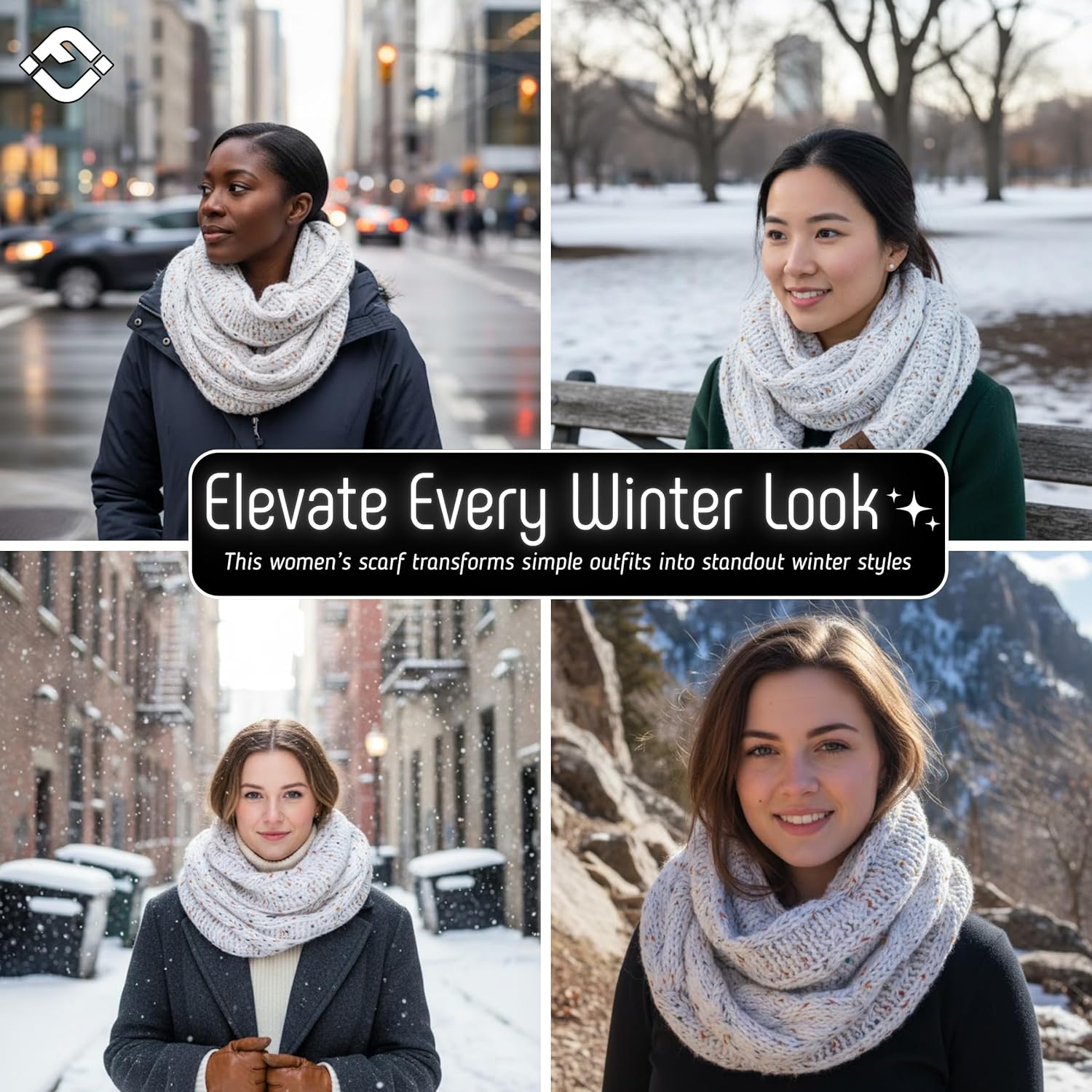 Funky Junque Infinity Scarf for Women – Oversized Chunky Winter Scarf, Colorful Fall Scarves, Soft Sweater Wrap Cozy Style - Image 5