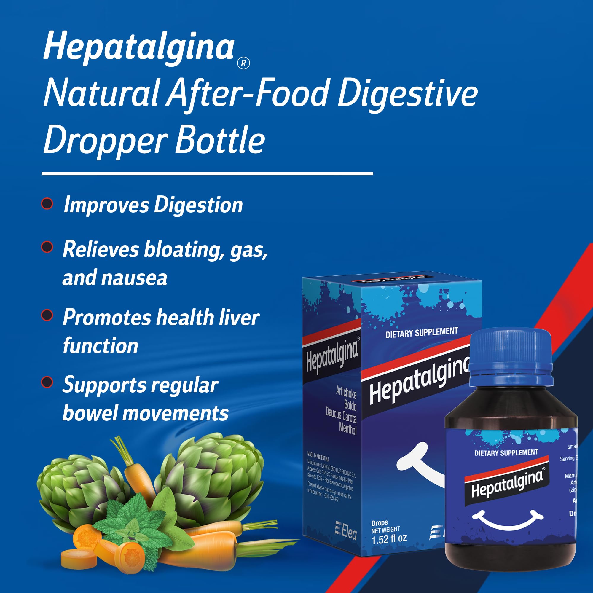 Liver Support Digestive Protector - Liquid Herbal Supplement with Artichoke Extract for Liver Cleanse Detox & Repair - Liver Detox Cleanse Drops with Mint, Boldo & Carrot - 45 ml — Amazon image 2