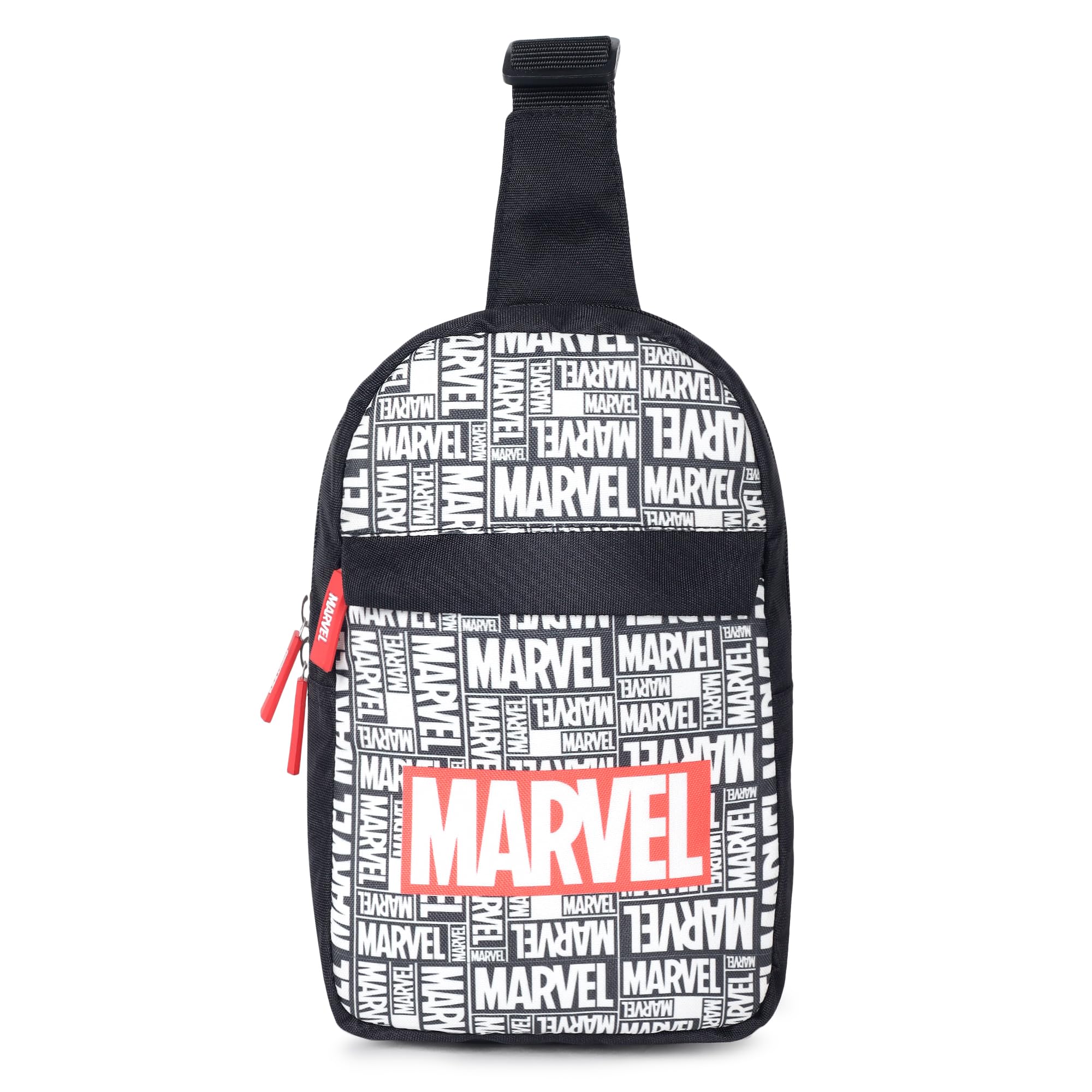 NOVEXCrossbody Small Shoulder Pocket Bags with Zipper Lock | Original Polyester Marvel Chest Bag | Fanny Pack with Adjustable Quick Release Strap | Hiking & Trekking Travel Unisex Sling Pack - Black