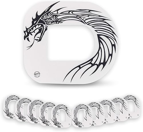 ExpressionMed - Parche adhesivo para Omnipod (paquete de 10) - Fabricado en los Estados Unidos, impermeable, parte trasera dividida, cinta CGM