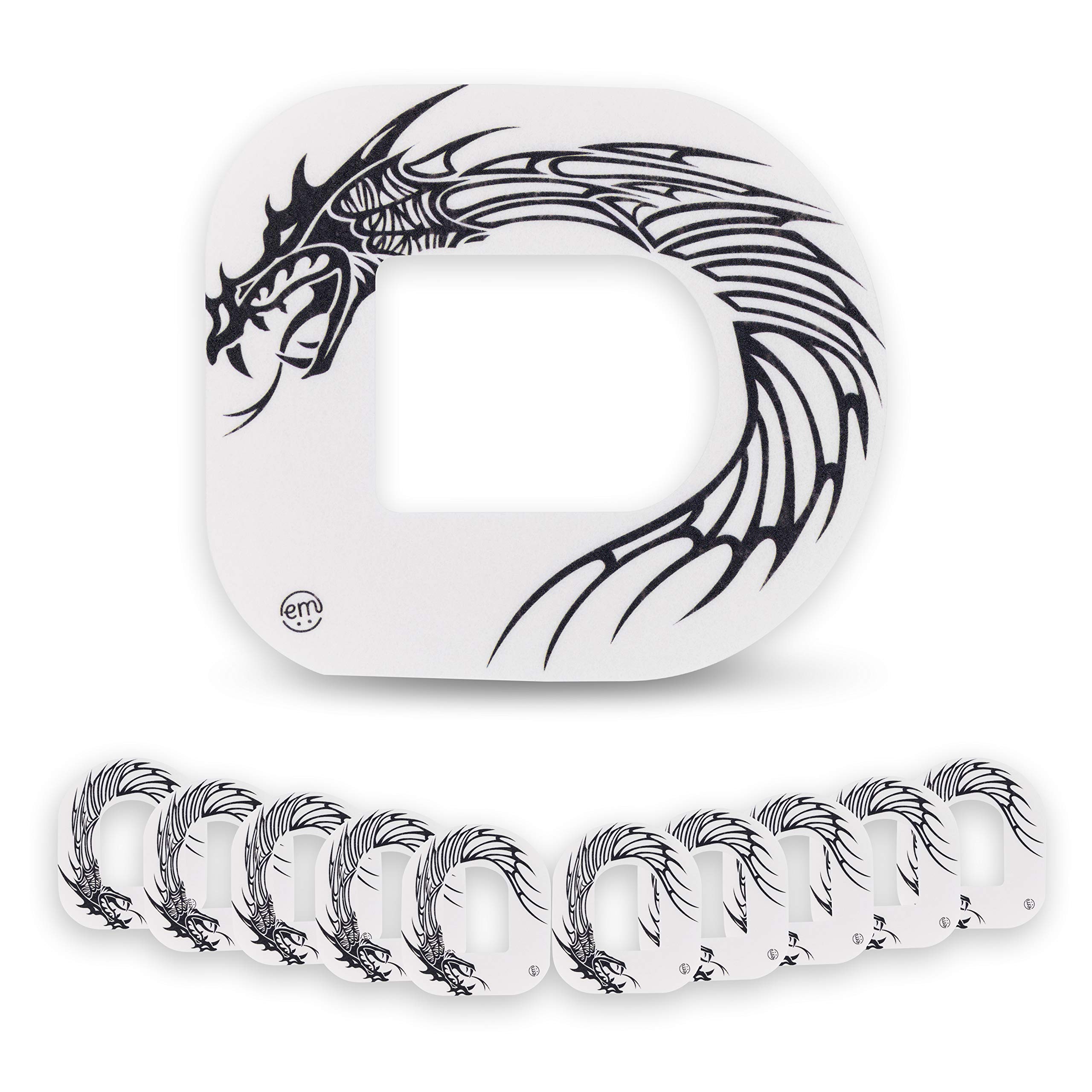 ExpressionMed – Tapes for Omnipod (10 pieces) – pre-cut, waterproof, non-fraying CGM tape (Dragon)