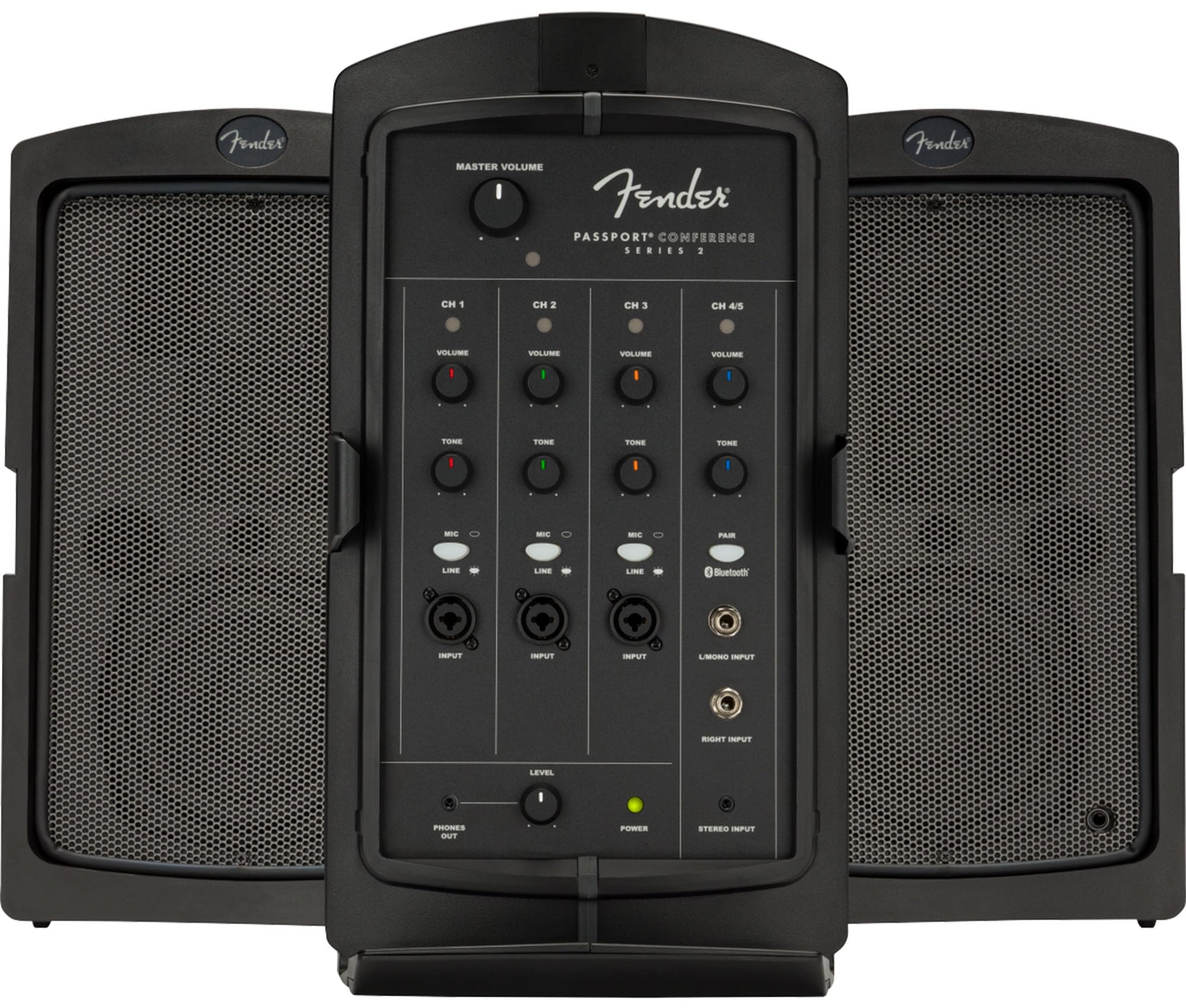 Fender Passport Conference S2 Portable PA System Bundle with Microphone, Compact Speaker Stands, XLR Cable, and Instrument Cable