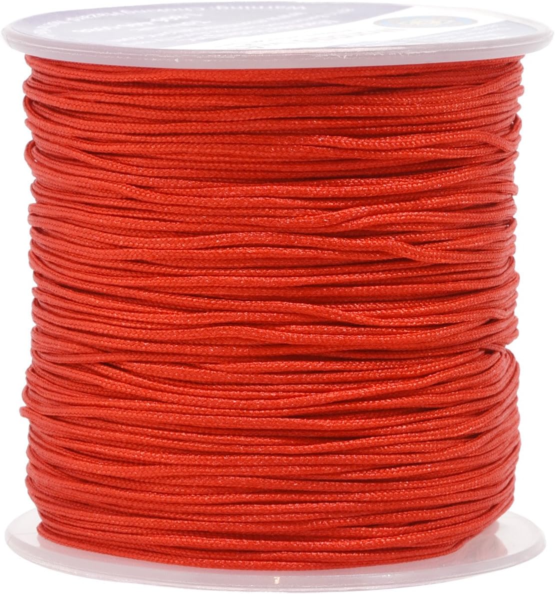 Mandala Crafts Nylon Satin Cord for Jewelry Making - 1mm 109 Yards Nylon Red Strings Rattail Chinese Knotting Cord for Bracelets Making