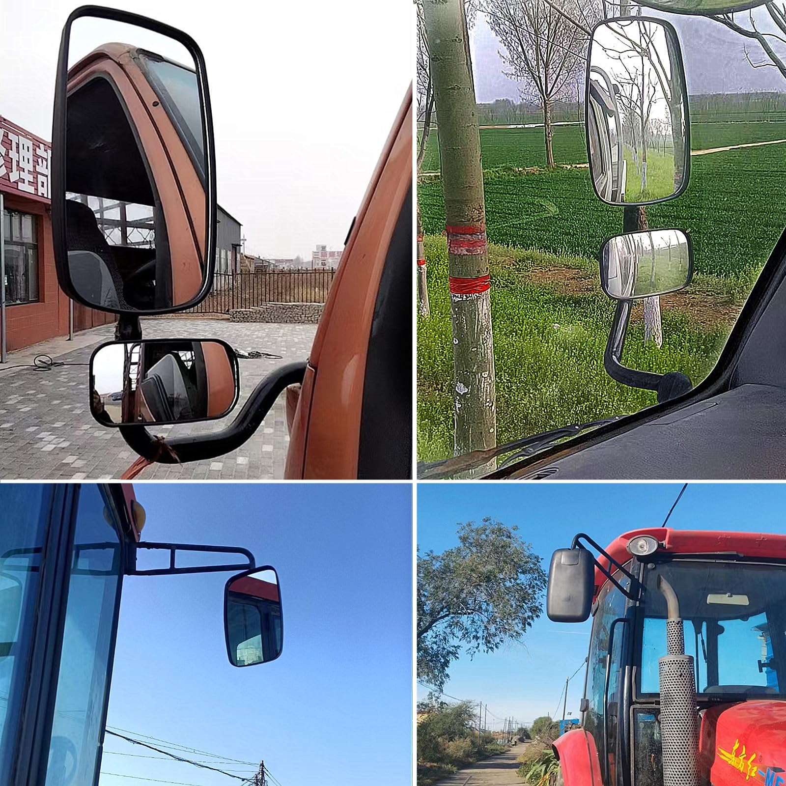 Espejo retrovisor HD de ángulo más amplio para carretilla elevadora, espejo retrovisor convexo auxiliar para camión, remolque, carretilla elevadora, RV, 32 cm x 20 cm (paquete de 2)