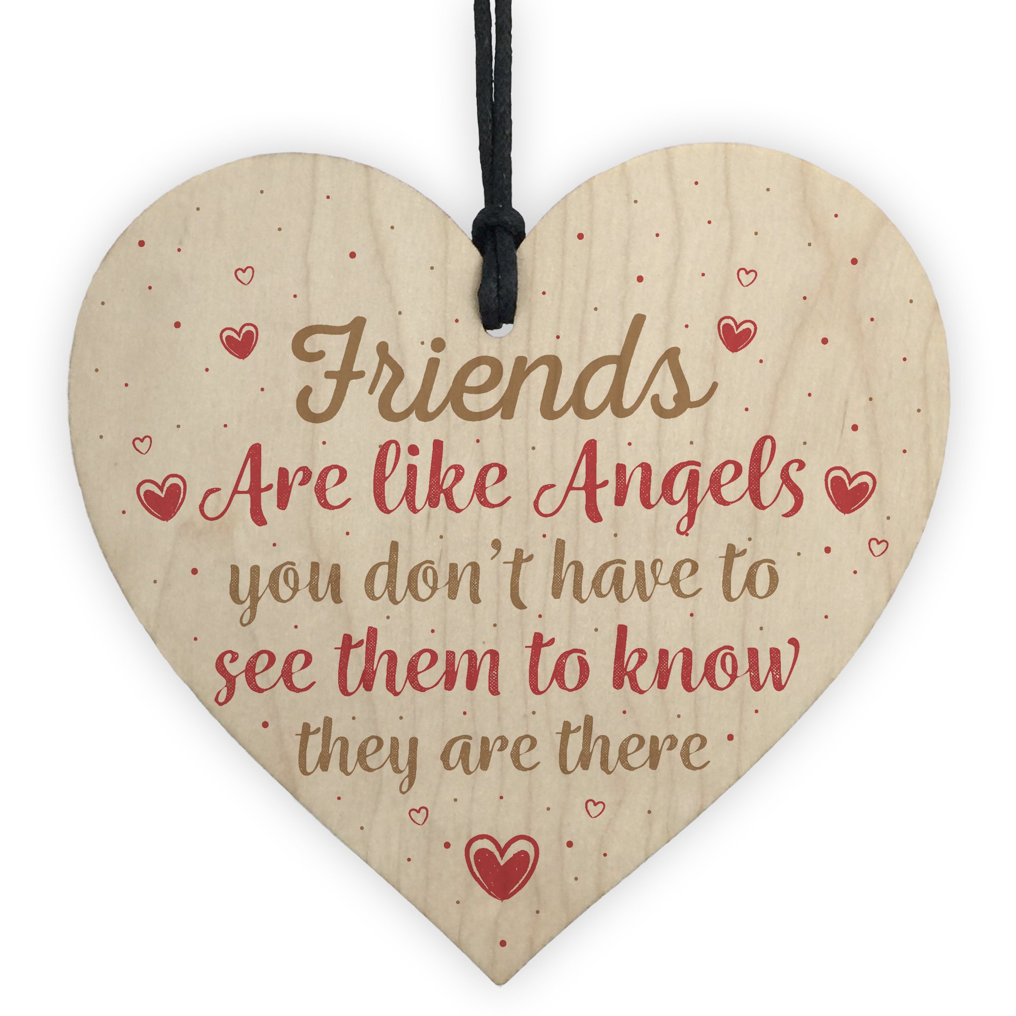 Red Ocean Friends Are Like Angels Friendship Best Friend Thank You Gift Birthday Wooden Hanging Sign Plaque