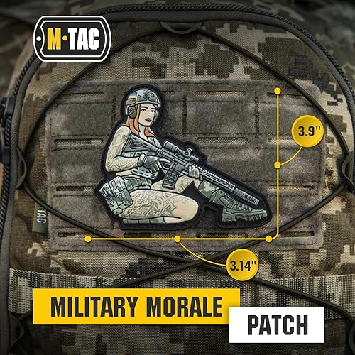 Miniatura 8 de M-Tac Morale Patch Tactical Girl - Parche militar táctico de PVC con cierre de gancho en el respaldo - Parches para chaleco, mochilas, sombreros
