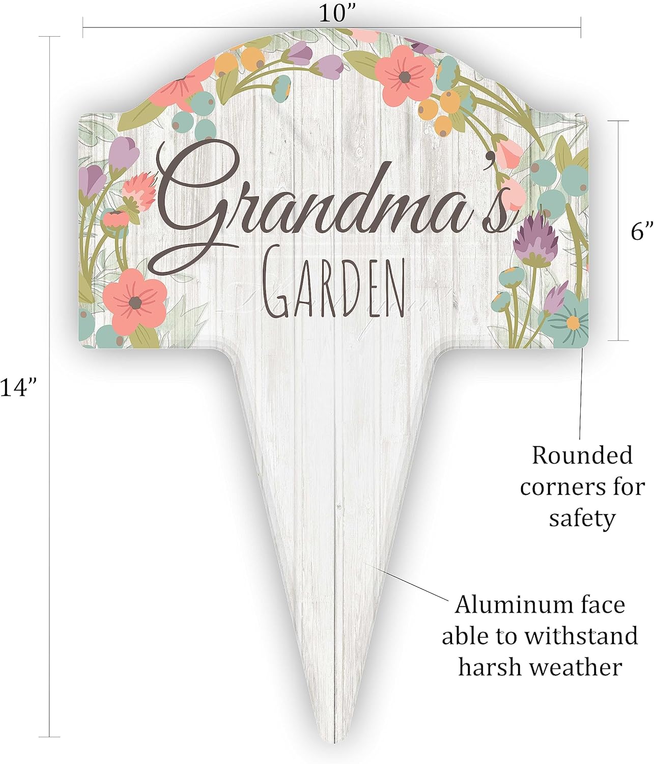 Personalized Mother's Day Floral Print Aluminum Garden or Yard Sign 10x14