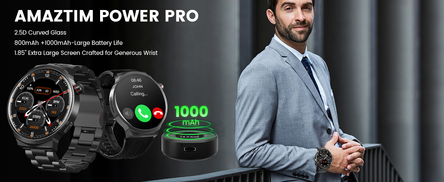 Amazon.com: AMAZTIM Smart Watch for Men, 1.85
