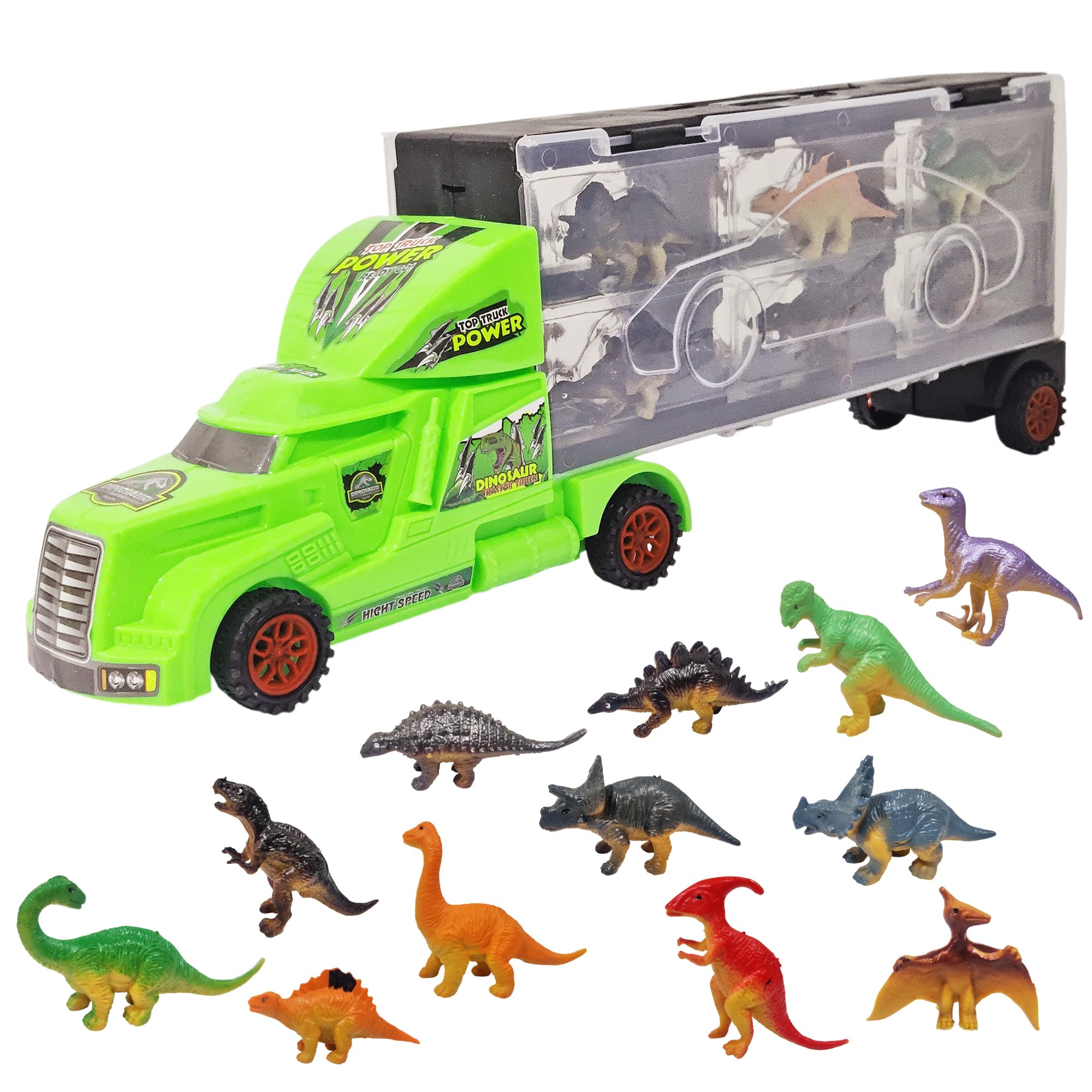 FunBlast Dinosaur Truck Toys for Kids - Dinosaur Carrier Transport Truck Toy Vehicles for 3+ Years (Random Color)-image-1