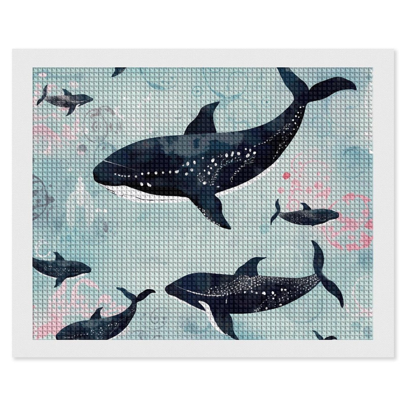 NONHAI Diamond Painting Kits for Adults - DIY Diamond Art Kits for Beginners - Full 5D Paint Drill Diamond Dots Paintings- Whale Diamonds Pictures Gem Art and Craft Wall Decor 16"x20"