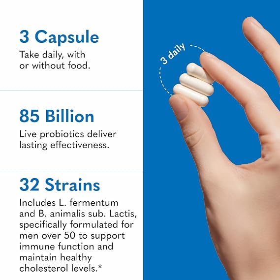 Garden of Life Raw Probiotics for Men 50+, 85 Billion CFU, 1 Month Supply