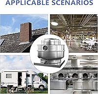 Vista 7 de Ventilador de escape centrífugo de accionamiento directo para campana de restaurante, 1.5 HP 110 voltios, motor monofásico de 5000 CFM