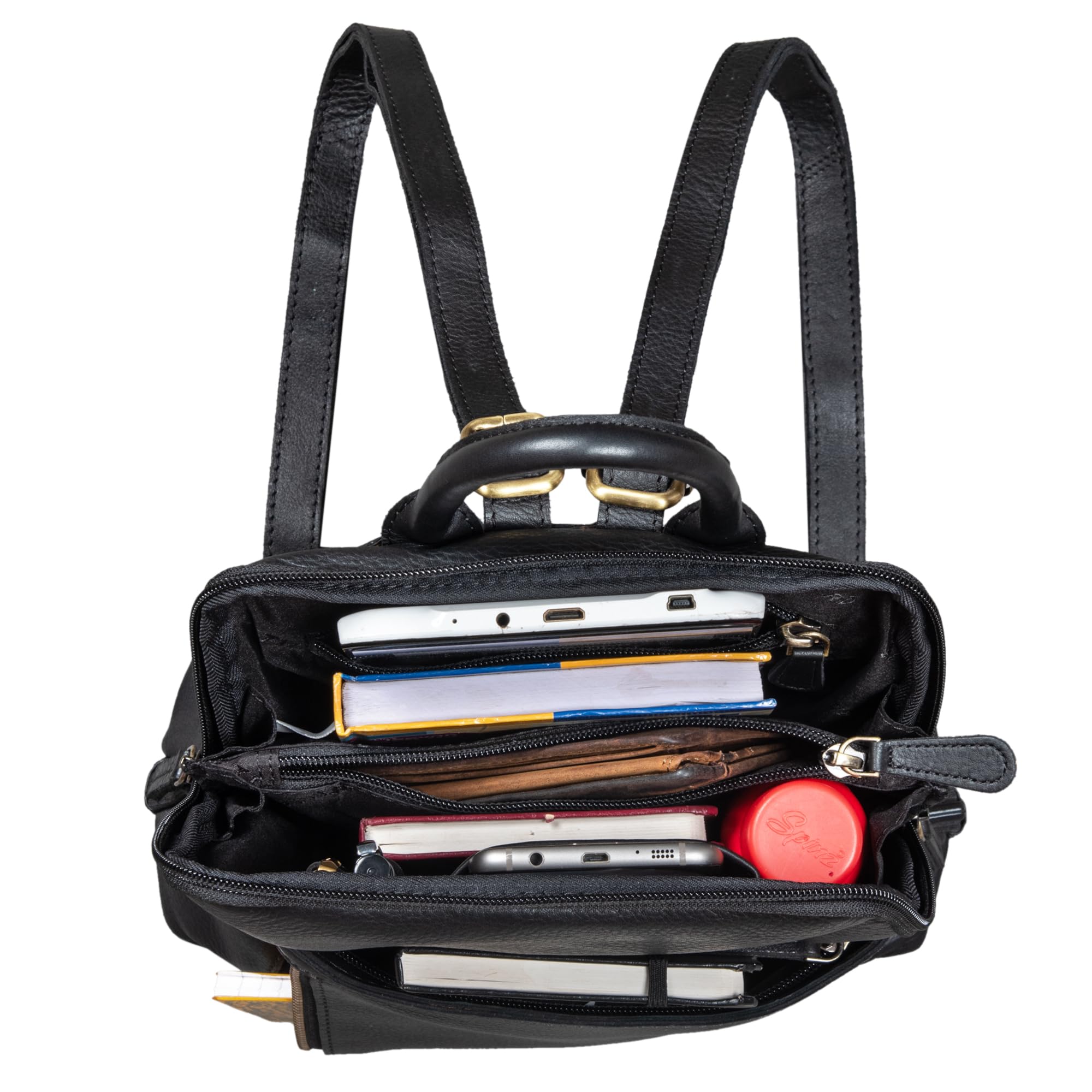STILORD "Holly" Plecak damski Mały plecak skórzany Plecak ręczny Plecak skórzany na iPad Torebka ręczna City Going Out Daypack Leather Kolor:czarny