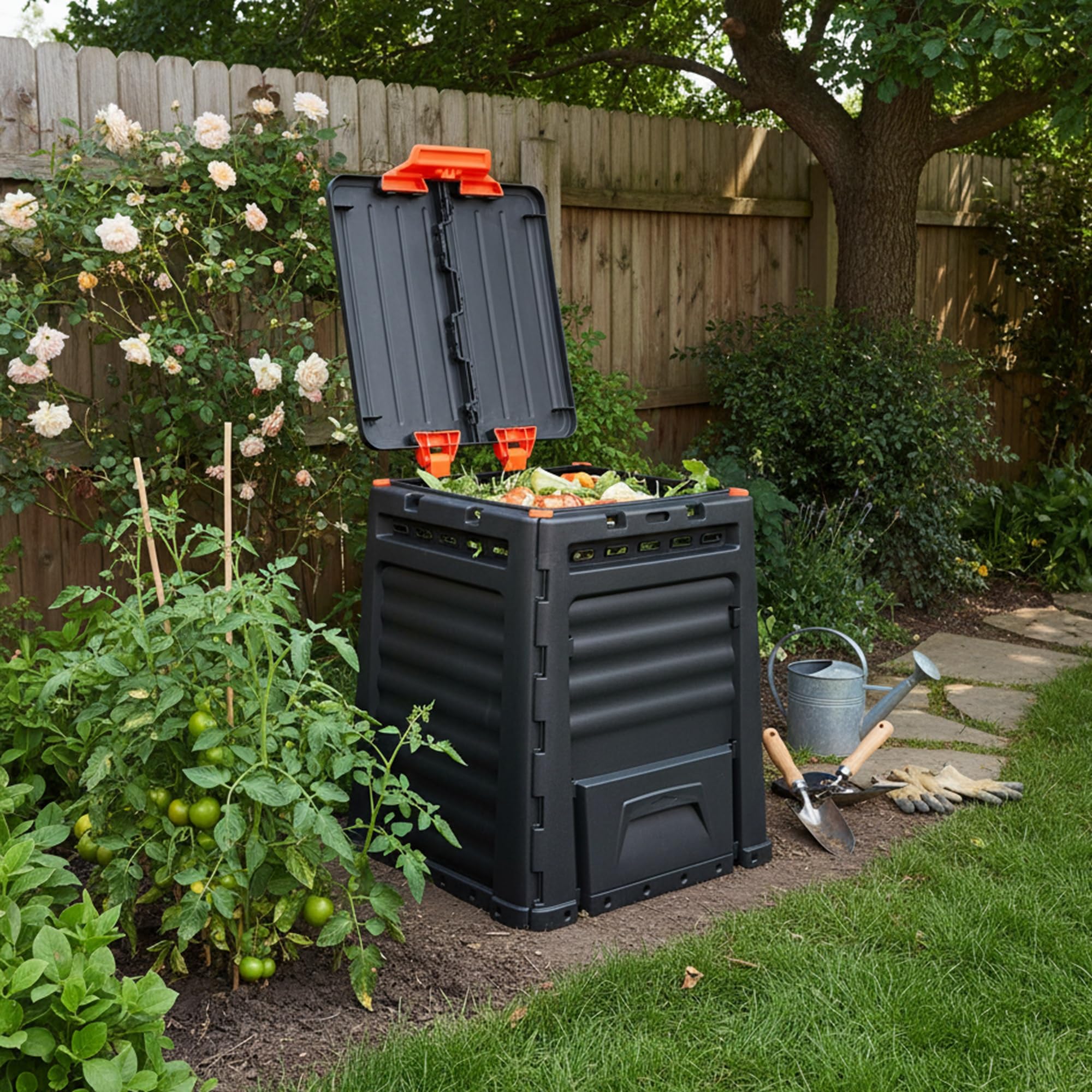 Keter - Compostador ECO, con capacidad de 320 L, Color gris oscuro