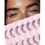 Frihappy Natural Lashes Short Lashes Fake Lashes Natural Look Eyelashes Wispy Natural Lashes Clear Band Lashes FRH-11