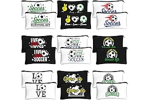 18 Pack Soccer Gifts for Teen Girls - Makeup Bag, Toiletry, Travel Storage, Cosmetic Bags