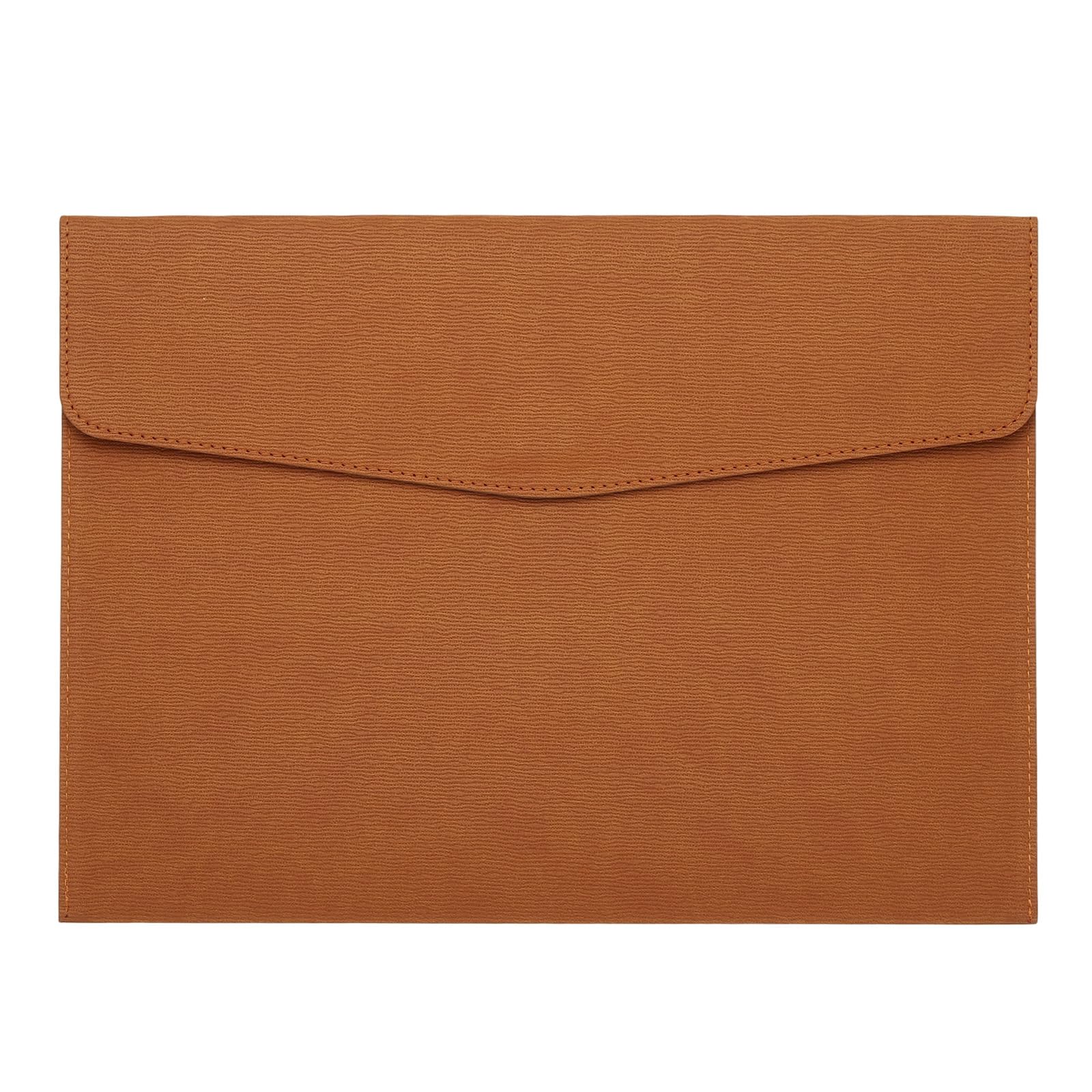 PATIKIL PU Leather A4 File Folder, Document Holder Filing Organizer Portfolio Envelope Folder Case with Snap Closure for Letter Receipt Style 4, Brown
