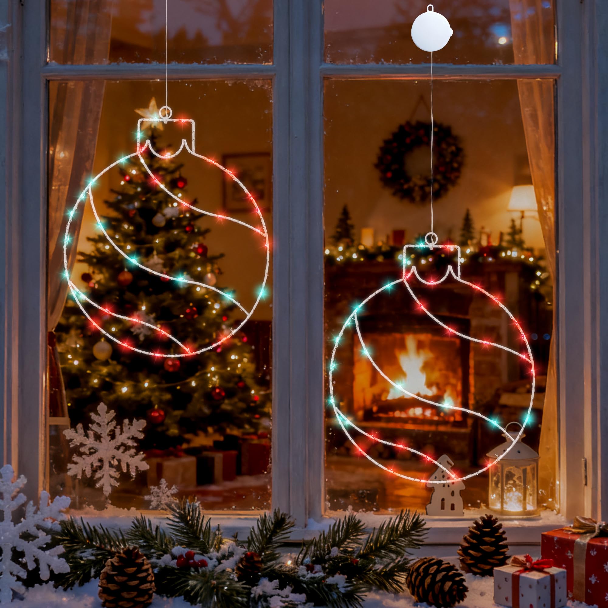 2 Pièces Lumière Fenêtre Noël