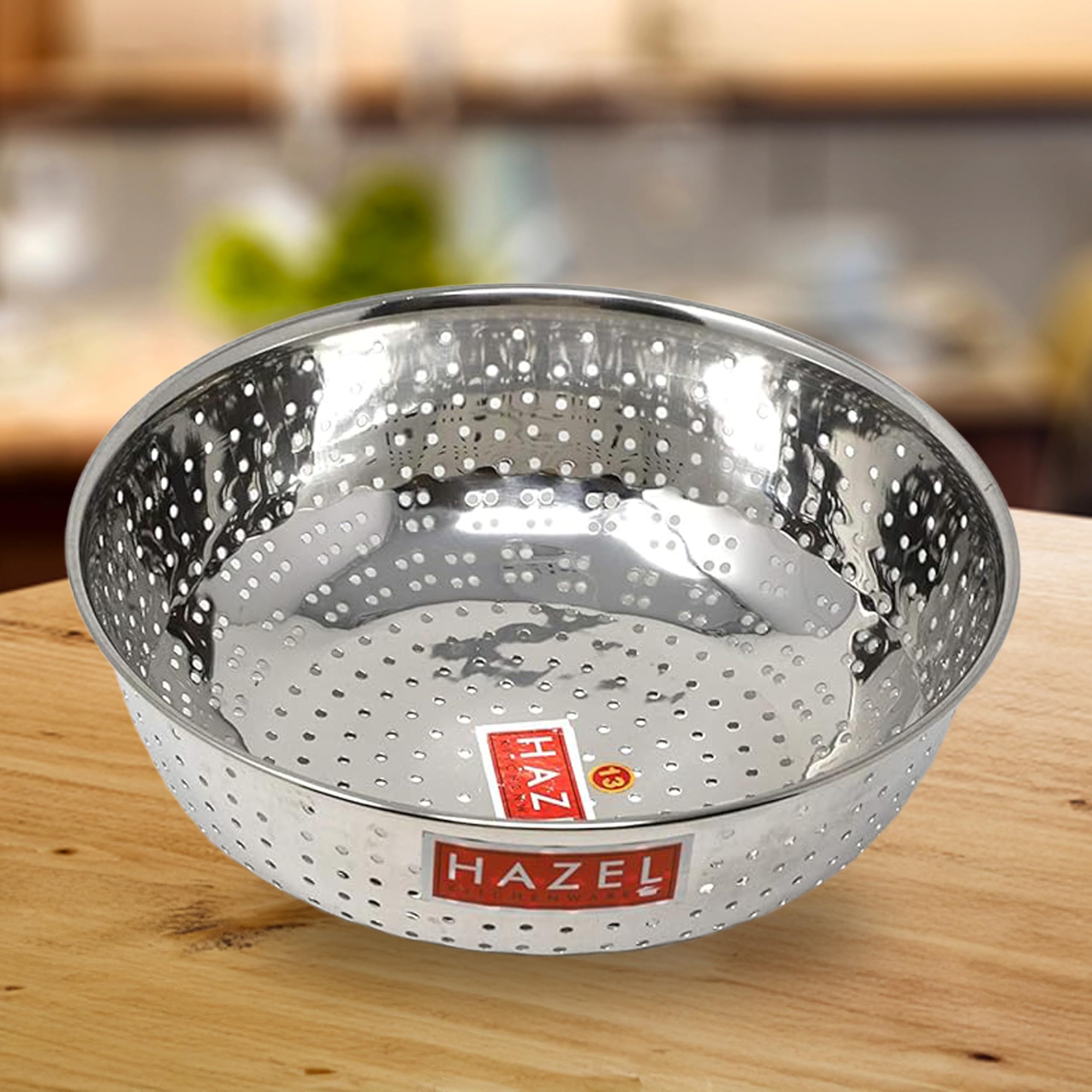 Hazel Alfa Stainless Steel Multipurpose Food & Vegetable Strainer, 1 Pc, Dia 25 cm