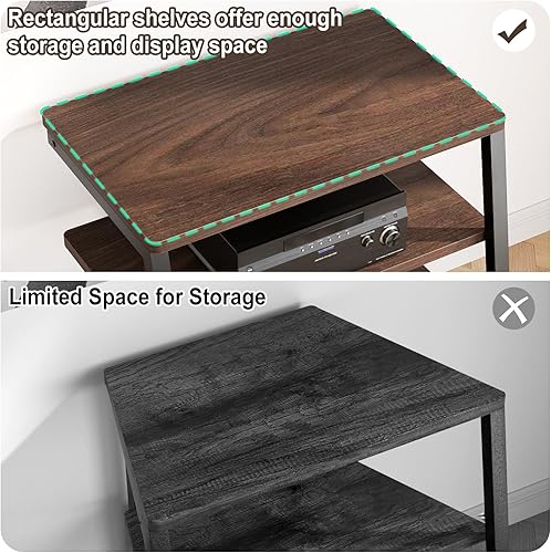 Miniatura 8 de Armocity Soporte multimedia AV de 4 niveles con regletas de alimentación, soporte de TV de esquina con luces LED, torre de audio en rack con Negro