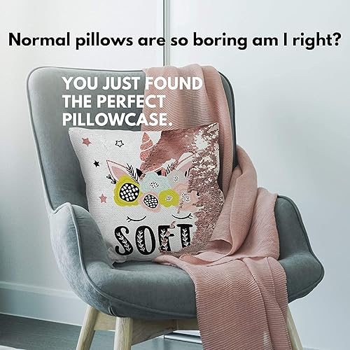 Miniatura 5 de LING Ling's Design Fundas de almohada personalizadas con lentejuelas  Funda de almohada reversible personalizada para Navidad, cumpleaños o