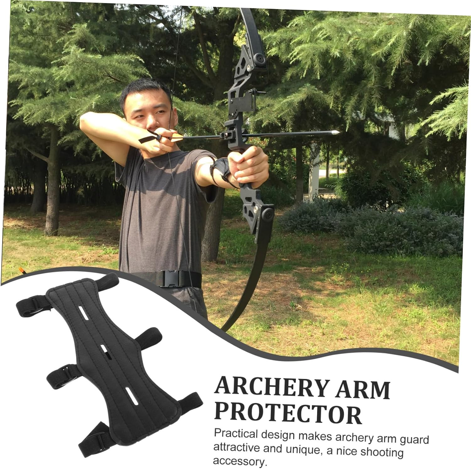 Outanaya Leather Archery Arm Guard Protective Sleeve for Hunting and Shooting Lightweight and Forearm for Men Women and Youth