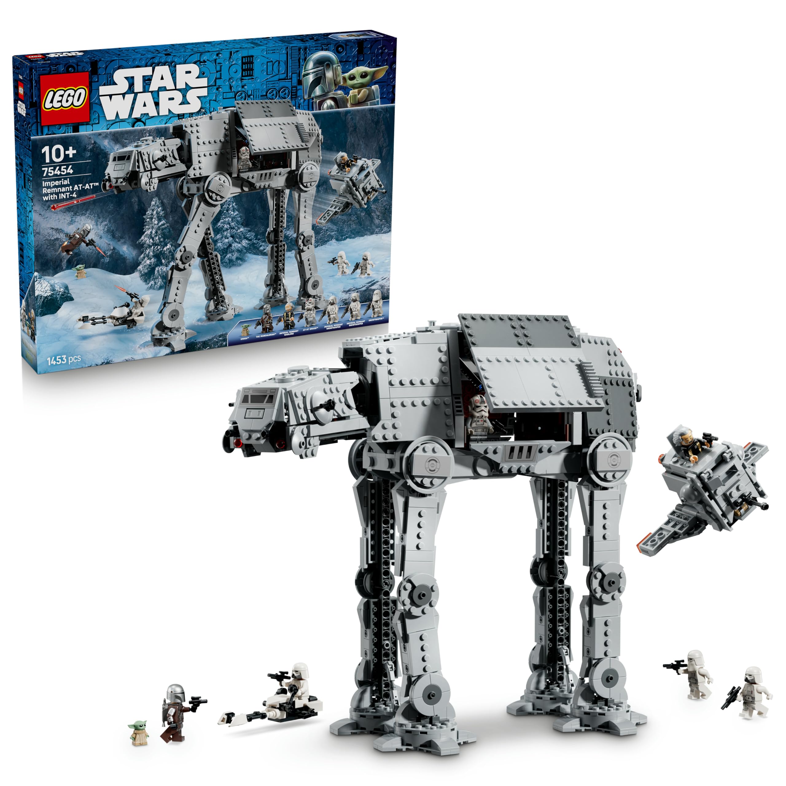 LEGO Star Wars 75454 Imperial Remnant AT-AT with INT-4 Toy - The Mandalorian and Grogu Model w/Shuttle, Speeder Bike, 7 Minifigures & 1 Figure - Gift Idea for 10+ Year Old Boys & Fans